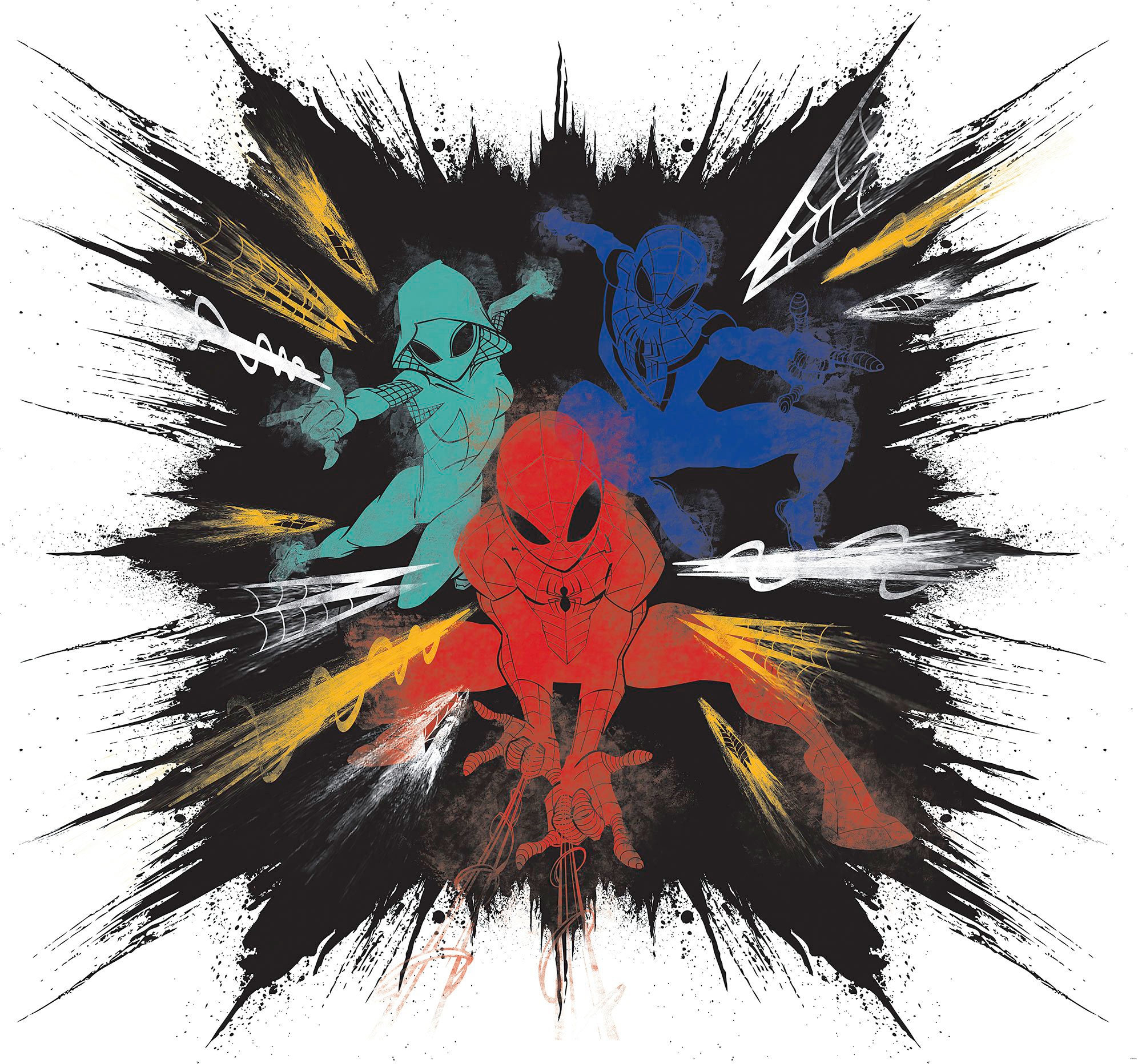 Image of Komar Vliestapete "Digitaldruck Vlies - Spider-Man Color Explosion - Grösse 300 x 280 cm" bedruckt glatt Kinderzimmer