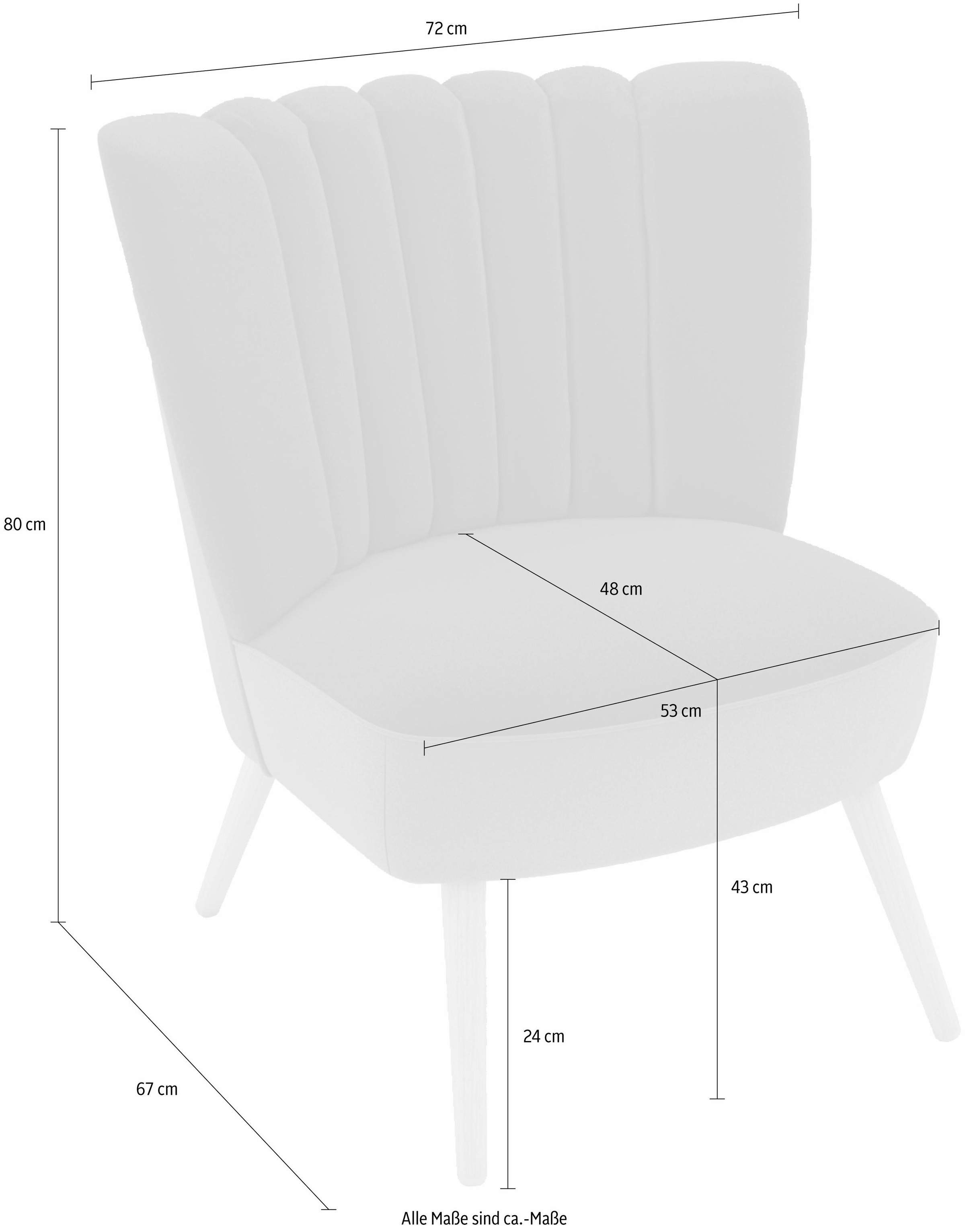 Max Winzer® Sessel »build-a-chair Aspen, Loungesessel mit Samtvelours Bezug,«, im Retrolook, zum Selbstgestalten