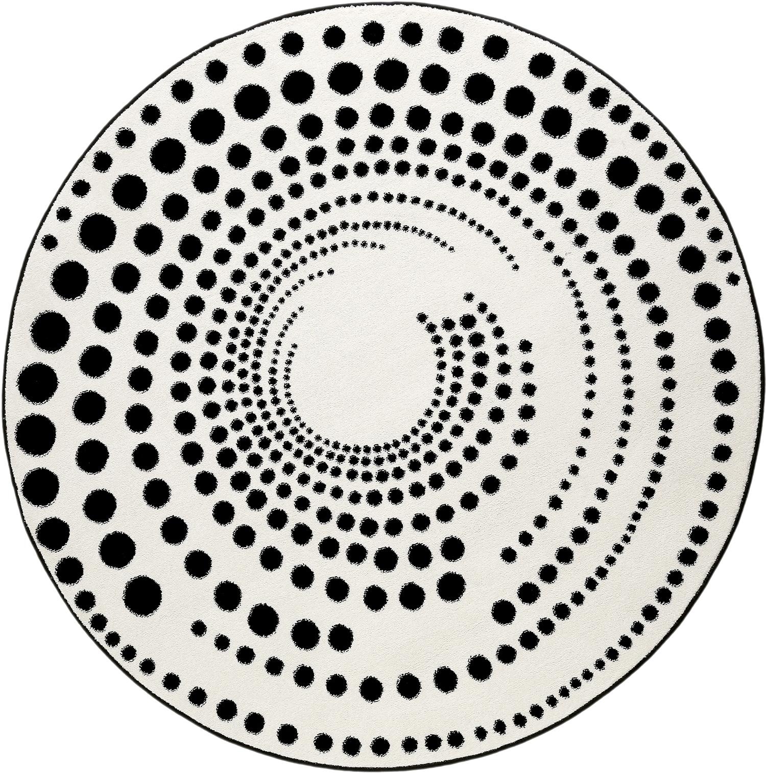 Esprit Teppich »Eddy ESP-3249«, rund, 13 mm Höhe, geometrisch, Kreise, schwarz weiss, Wohnzimmer, Kinderzimmer
