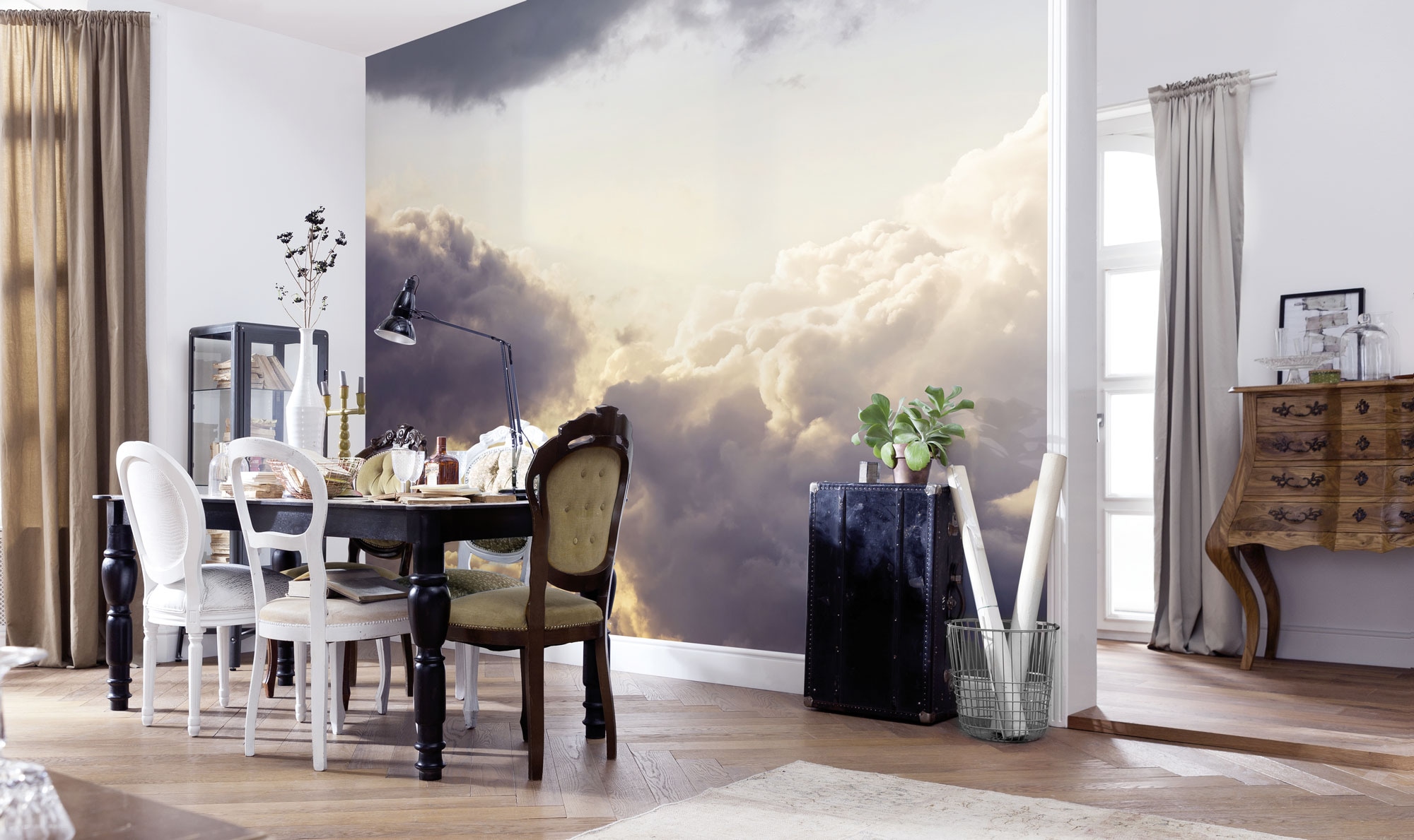 Komar Fototapete »Digitaldruck Vlies - Cloud Cast - Grösse 300 x 250 cm«, bedruckt-floral-geblümt-gemustert-tropisch, Wohnzimmer, Schlafzimmer