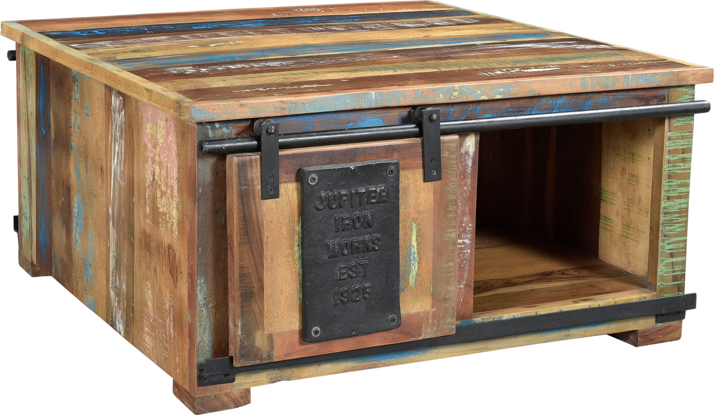 Image of SIT Couchtisch »Jupiter«, aus recyceltem Altholz, mit Schiebetüren, Shabby Chic, Vintage, quadratisch bei Ackermann Versand Schweiz