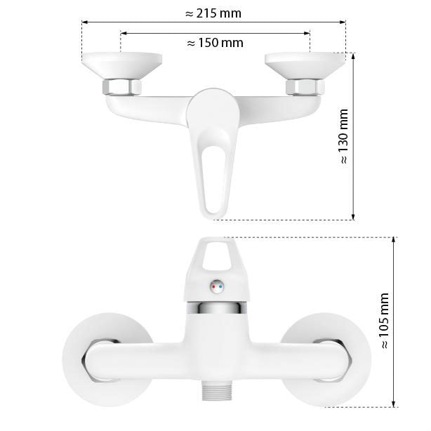 Eisl Robinetterie de douche »SPEED« robinet de salle de bain, mitigeur douche blanc/chrome