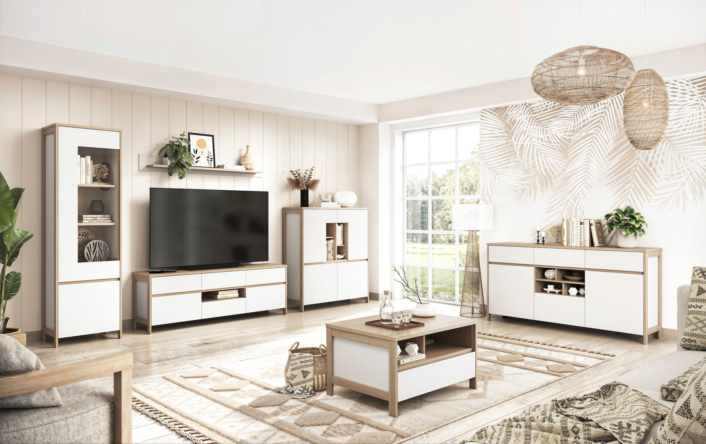 Home affaire Sideboard »Stranda, moderner Schrank, Kommode im Scandi-Style, 165 cm breit«, elegante Rahmenoptik, ausreichend Stauraum, vielseitig einsetzbar