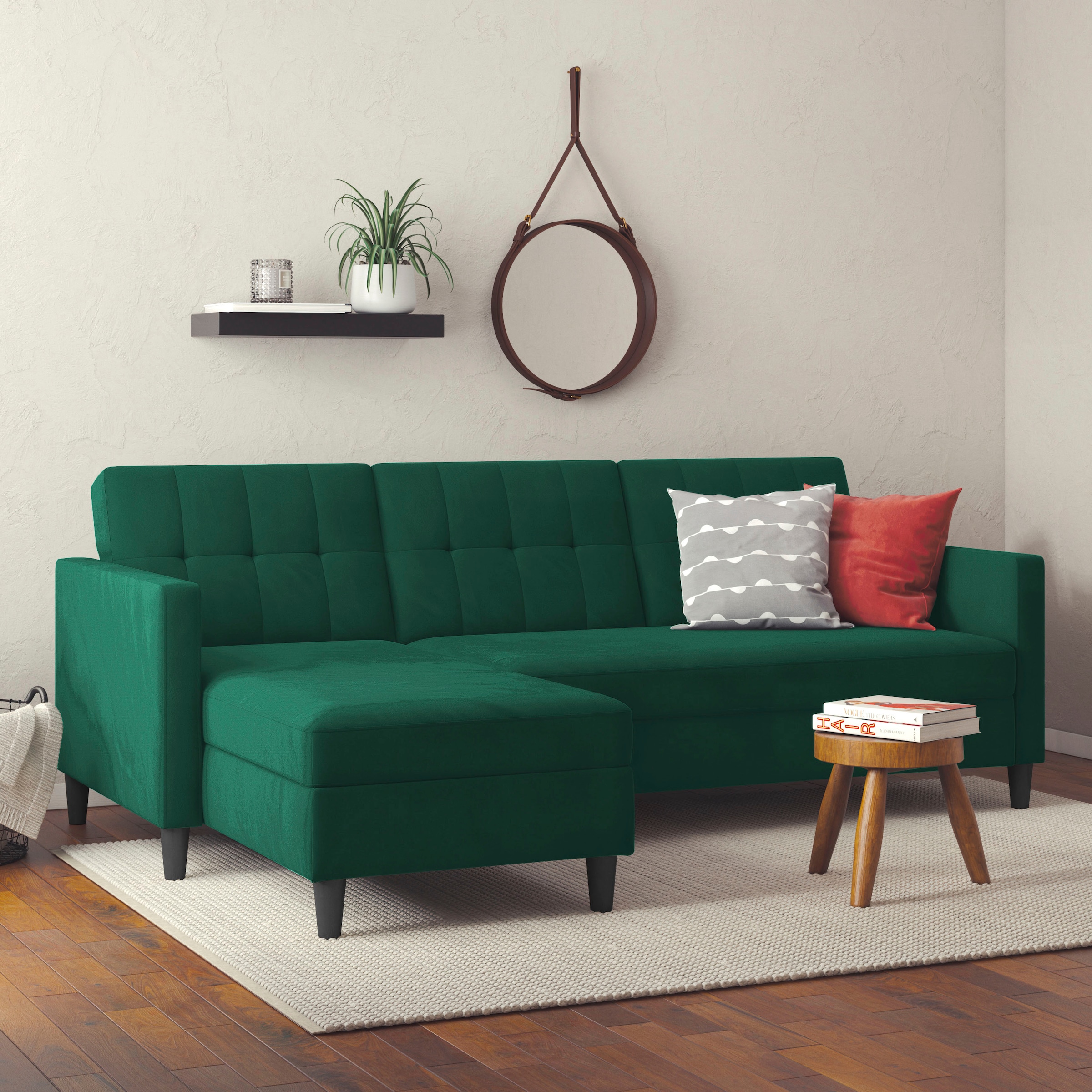 Dorel Home Ecksofa »Hartford II«, mit Bettfunktion und Stauraum, Recamiere beidseitig montierbar