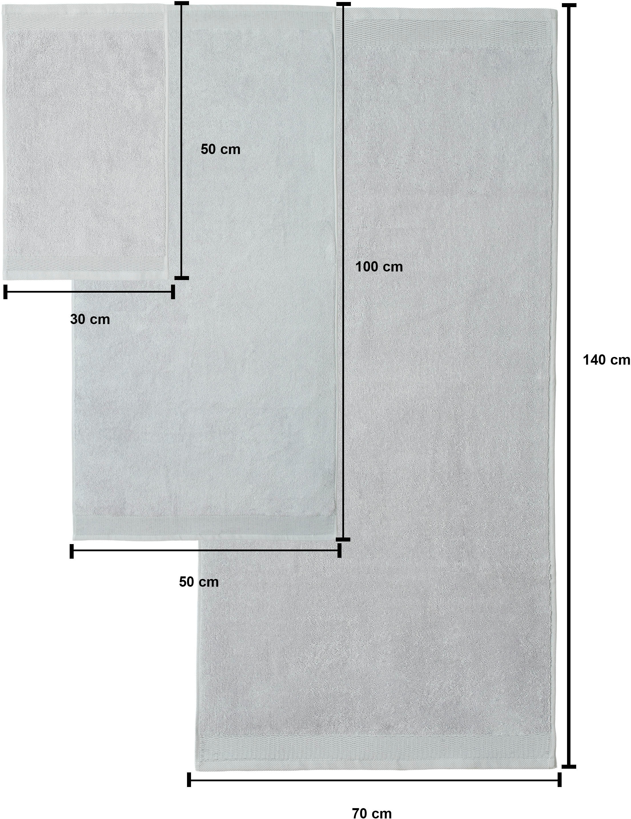 GOODproduct Set de serviettes »Fenya, flauschig und weich, Premium Handtücher, 550 gr/m²« Set 6 cuis Frottee en feutre mit Bordüre, Set, 100% Baumwolle, Hotel-Qualität, 5 Jahre Garantie