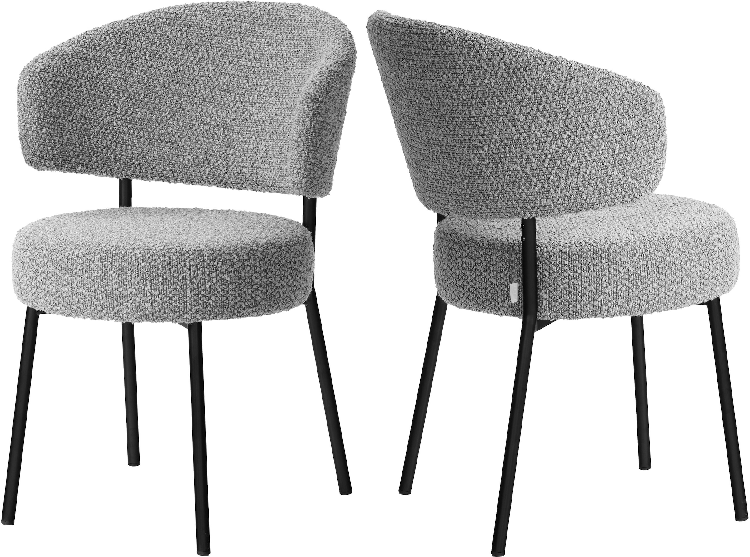 Image of LeGer Home by Lena Gercke Esszimmerstuhl "Sölve" (Set) 2 Stk.Boucle Bezugsstoff, Metallgestell, Sitztiefe 48 cm