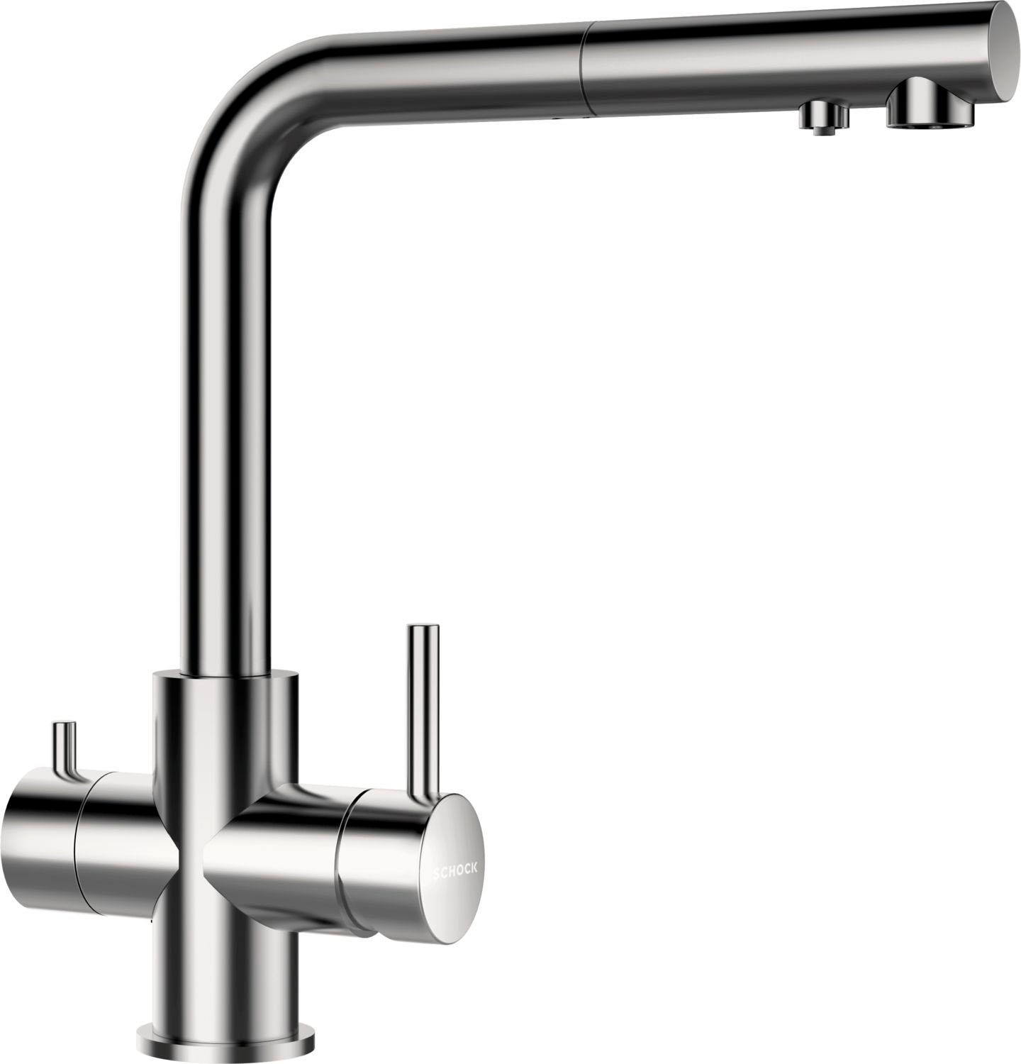 Schock Küchenarmatur "Vitus" Hochdruck, ausziehbarer Auslauf, Filterwasser, Schwenkbereich 180