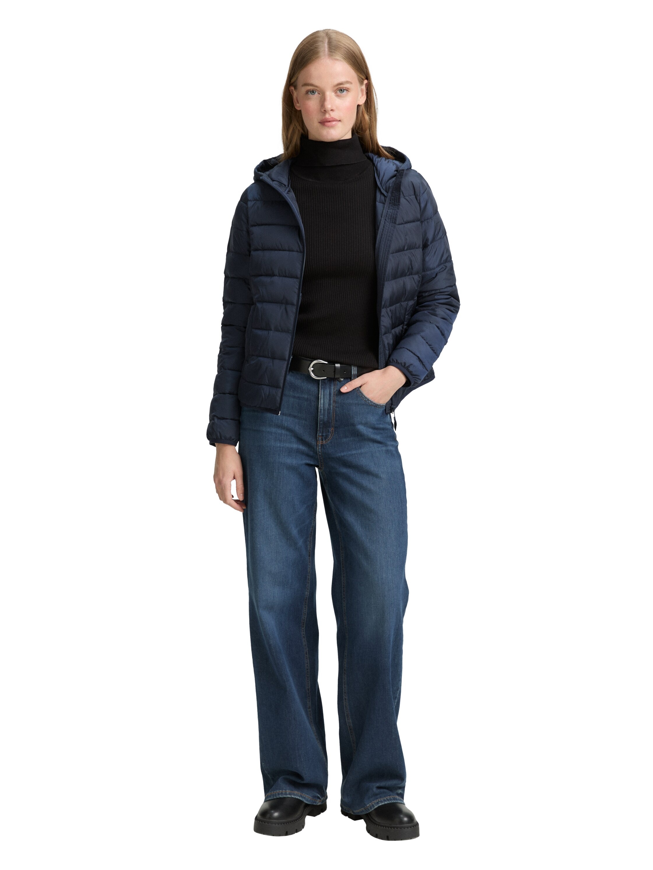 TOM TAILOR Denim Steppjacke, mit Kapuze, mit Kapuze