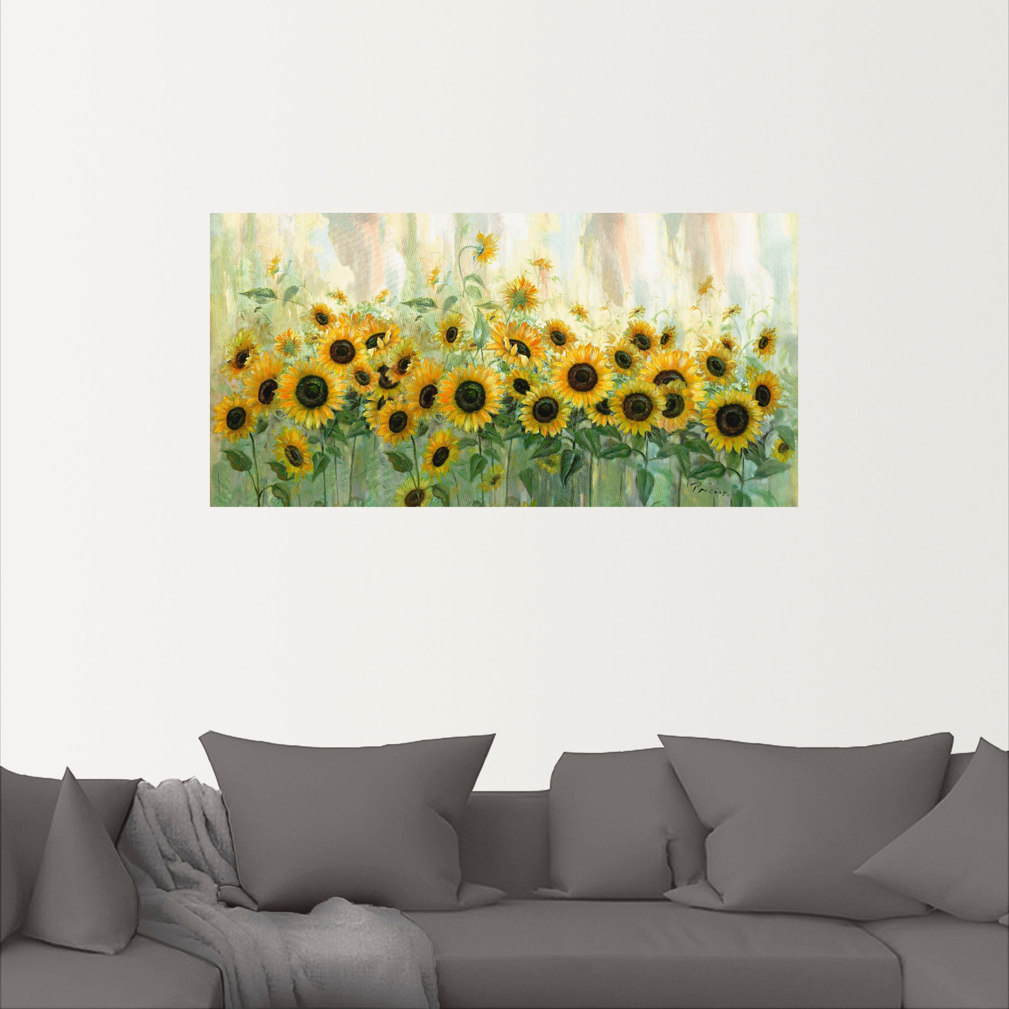 Artland Wandbild »Sonnenblumenwiese«, Blumen, (1 St.), als Leinwandbild, Wandaufkleber in verschied. Grössen