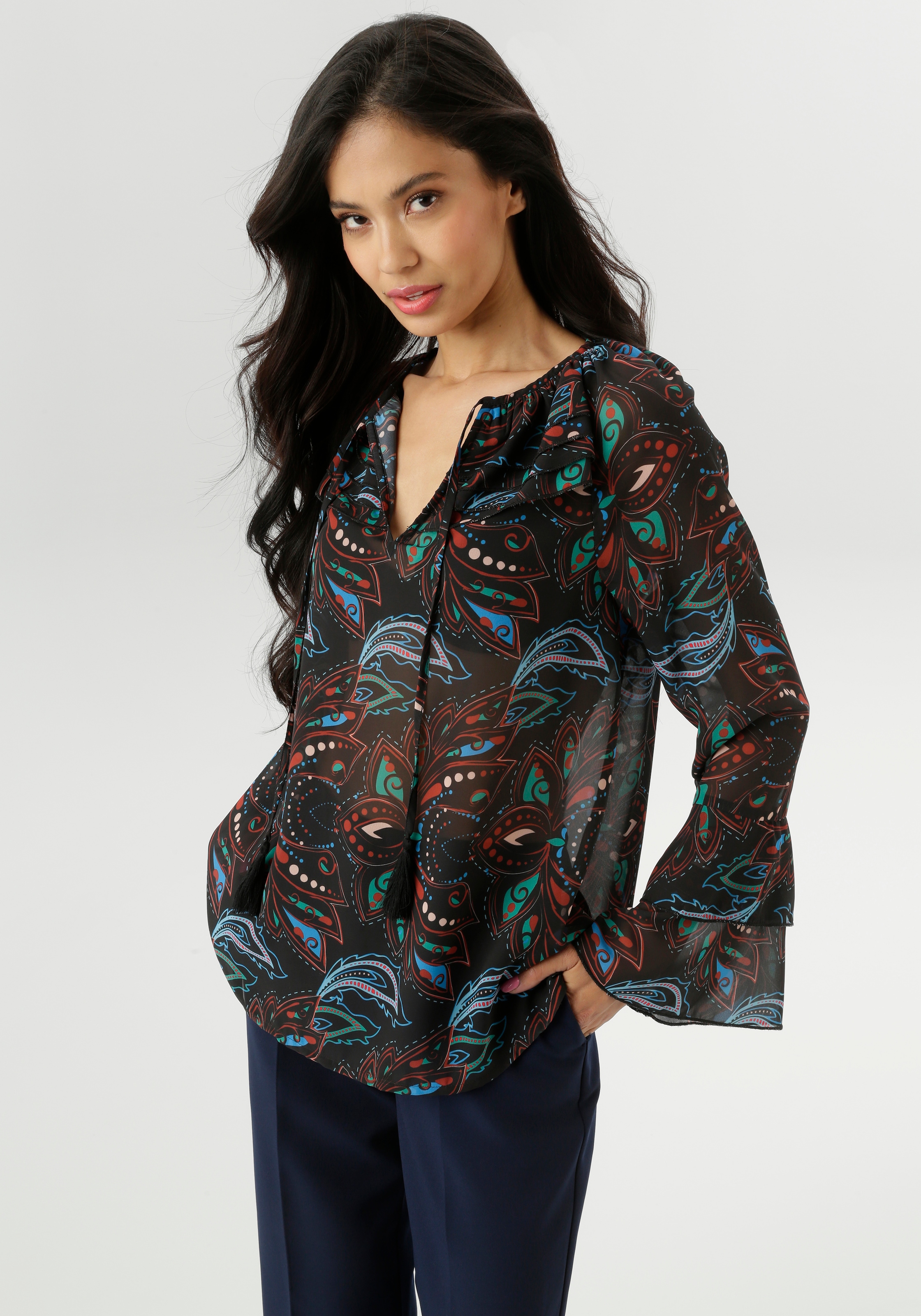 Image of Aniston SELECTED Chiffonbluse aus leicht transparente Chiffon