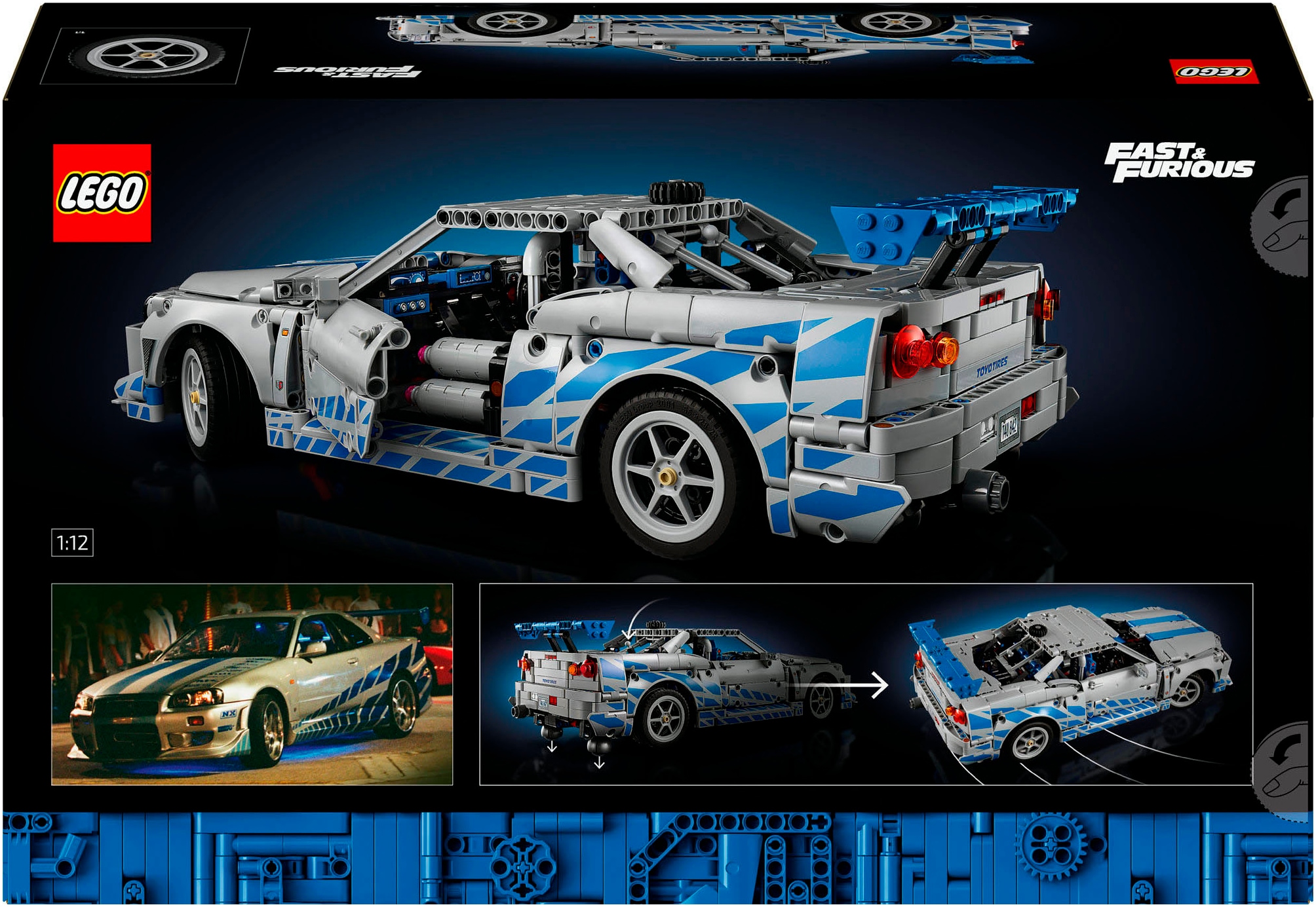 LEGO® Pions de construction »2 Fast 2 Furious Nissan Skyline GT-R (R34) Flitzer (42210)« LEGO Technic; Made in Europe