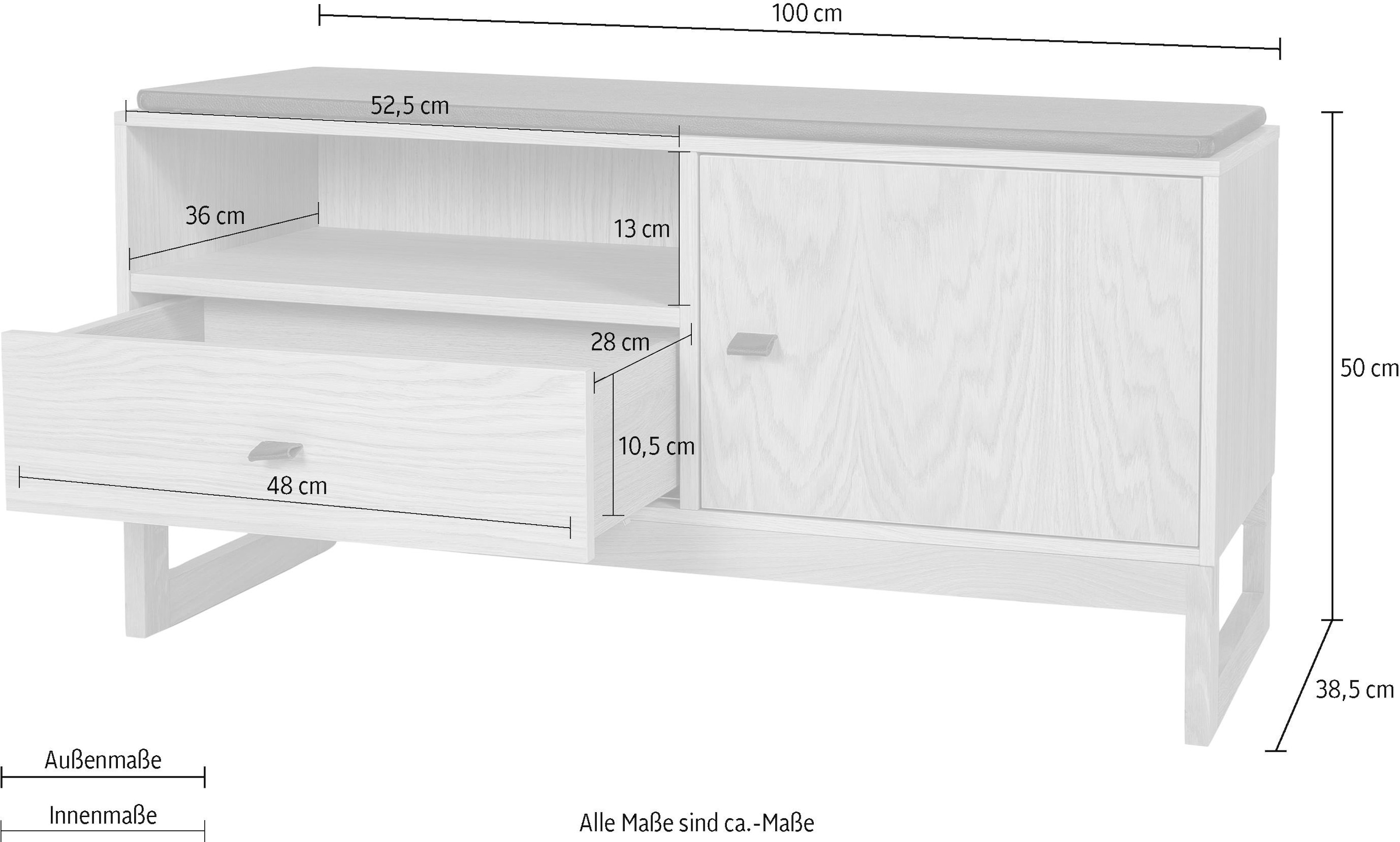 Woodman Schuhbank »Slussen«, im skandinavian Design, Holzfurnier aus Eiche