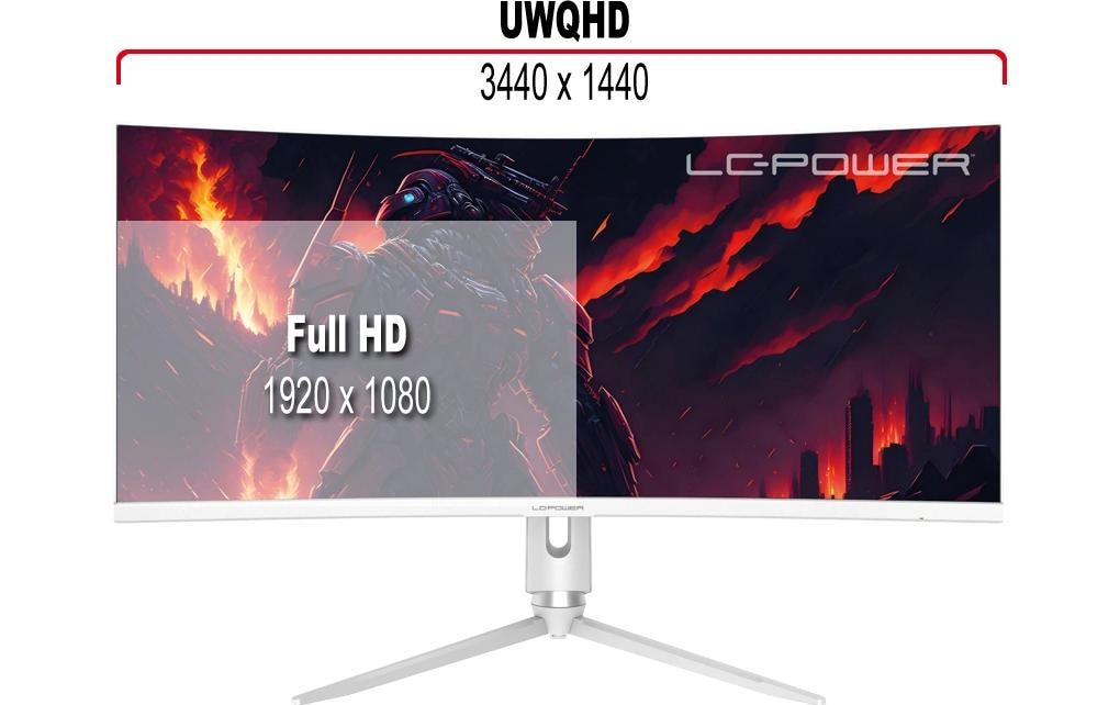 LC-Power Moniteur de jeu incurvé »LC-M34-Q-C-PRO« 86,36 cm/34 ″  3440 x 1440 px 165 Hz