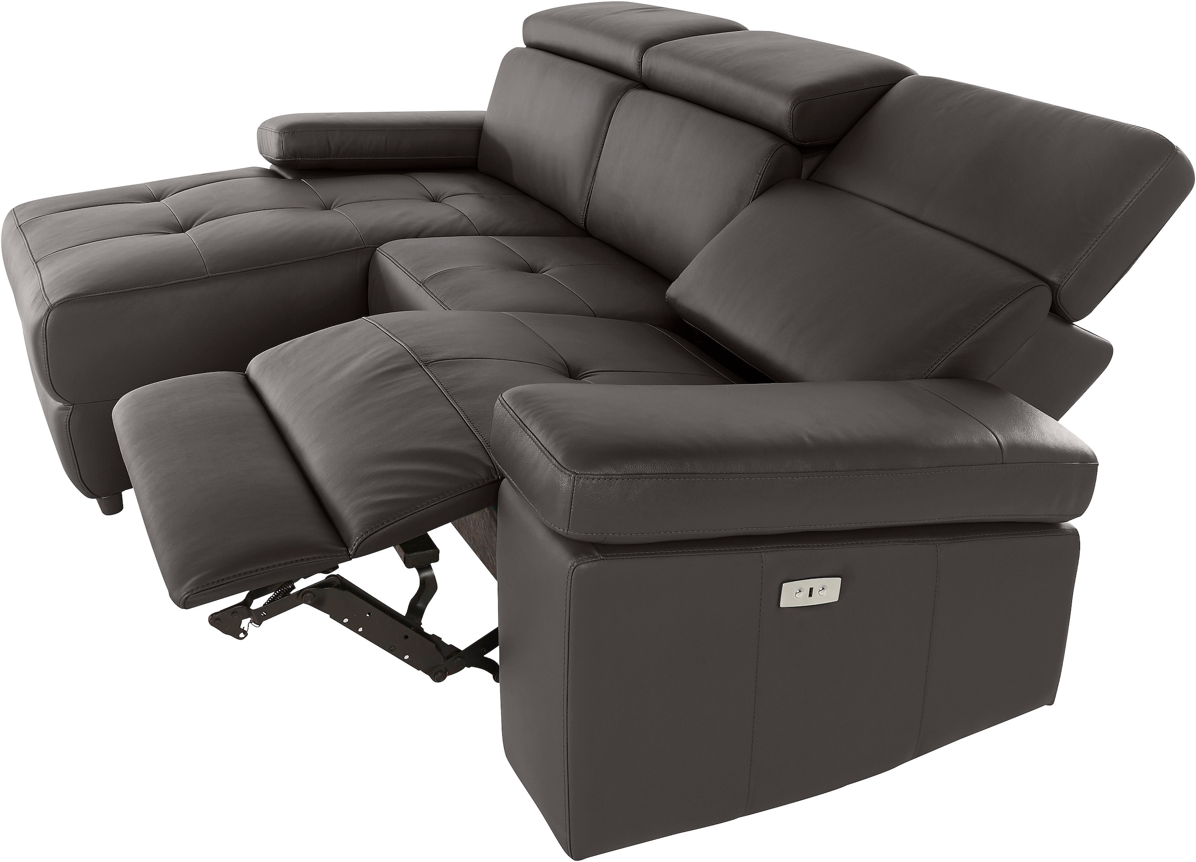 Places of Style Ecksofa »Kilado, L-Form,«, mit Relaxfunktion, verstellbarer Armlehne, Kopfteilverstellung