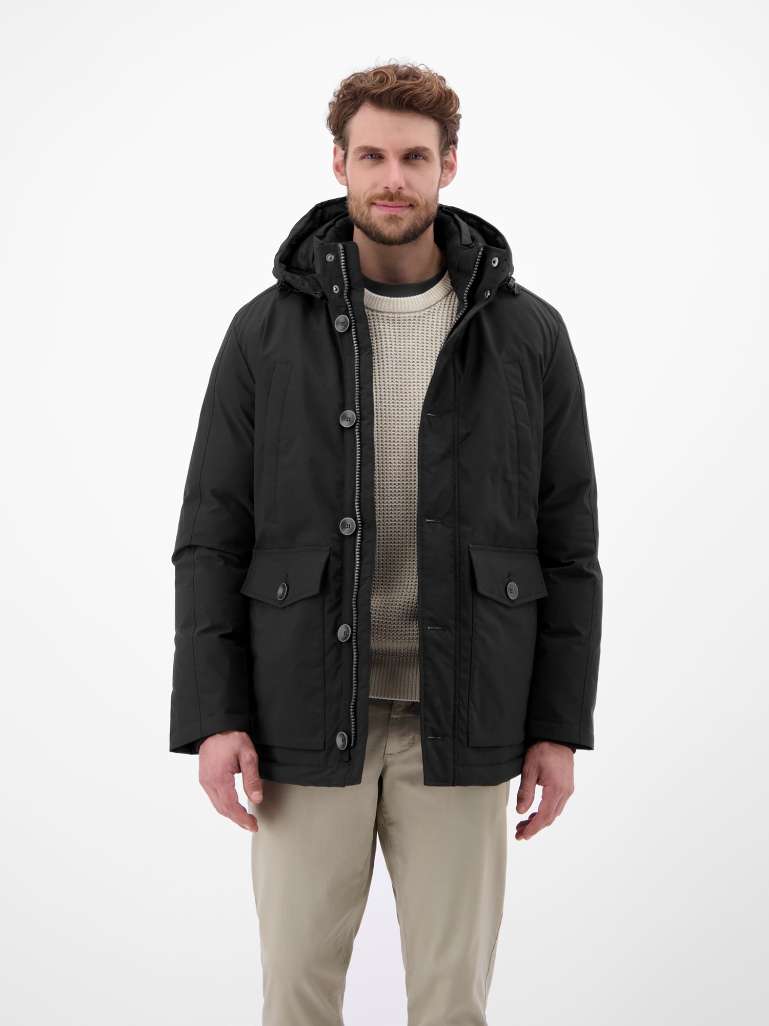 Image of LERROS Wintermantel "Herren Wintermantel mit Kapuze"
