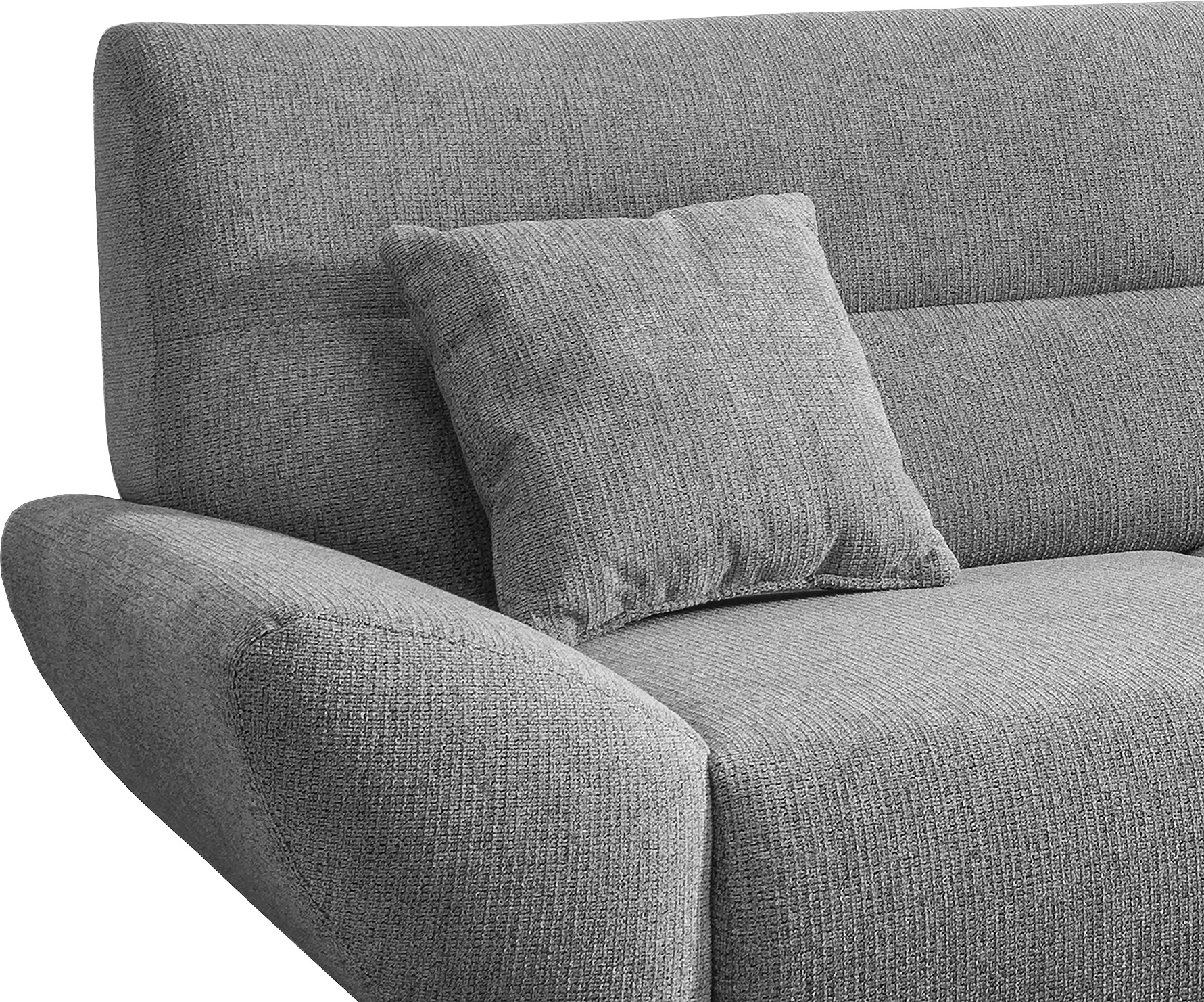 INOSIGN Ecksofa »Drago, elegant und zeitlos, komfortabel, Holzfuss, L-Form«, frei im Raum stellbar, inkl. 2 Zierkissen