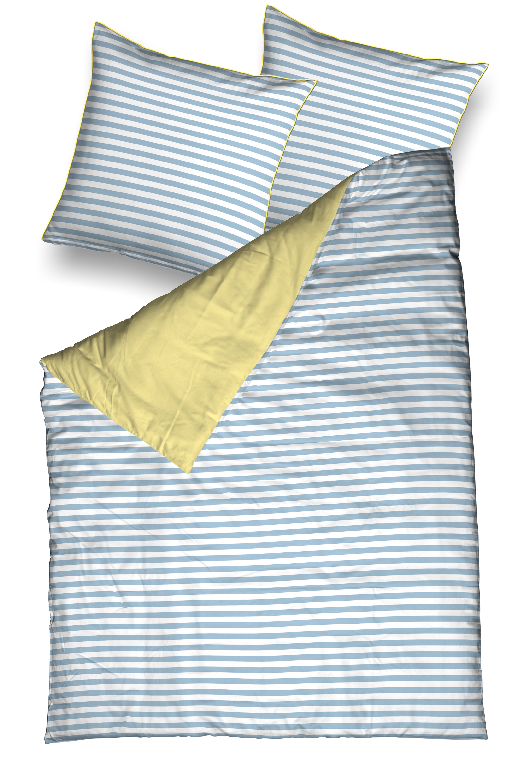 Image of CASATEX Bettwäsche "Capri" 2 Stk. klassisch, modern, Streifen-Wend-Bettbezug, Zierrand am Bettbezug