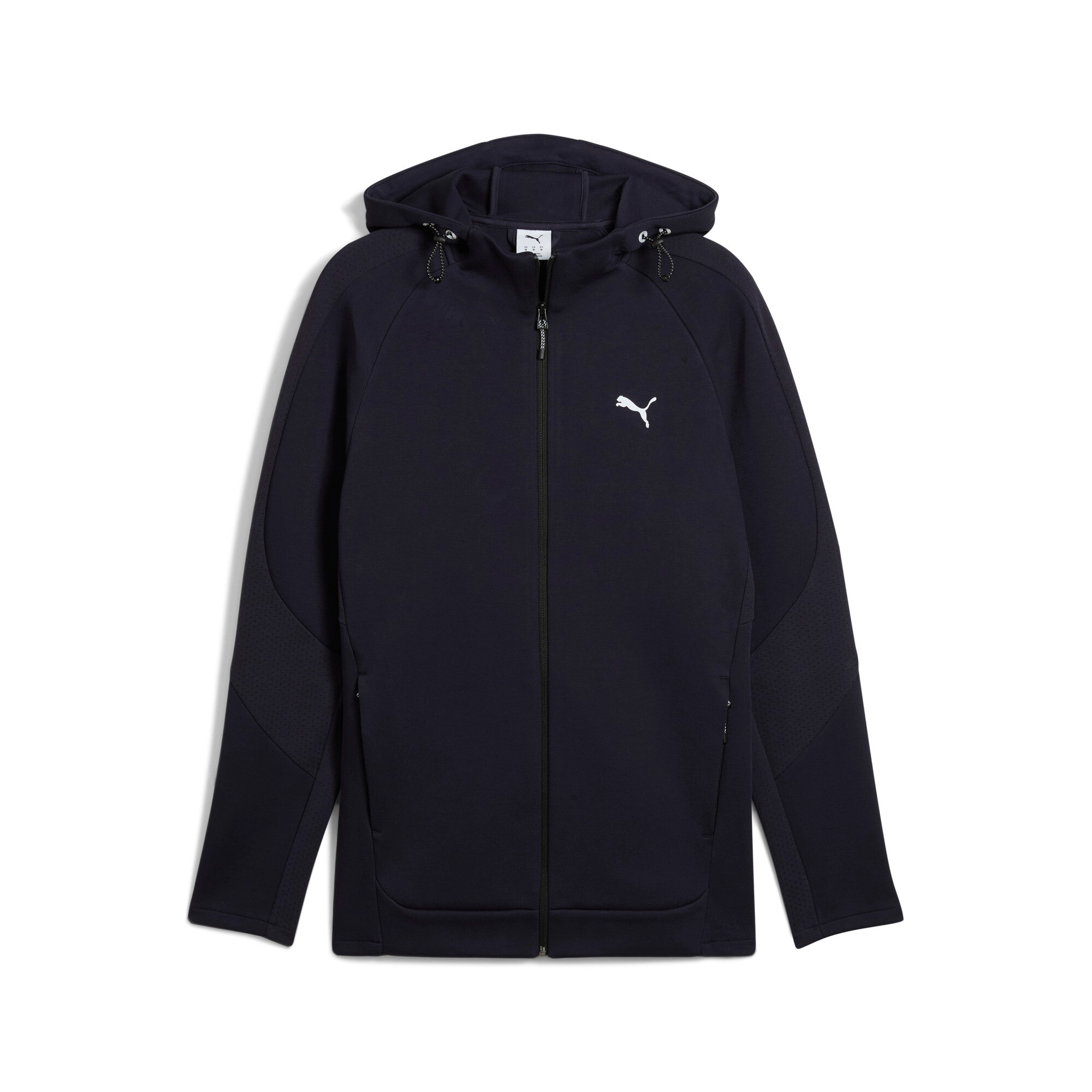 Image of PUMA Kapuzensweatshirt "EVOSTRIPE FULL-ZIP HOODIE DK", mit Kapuze, sportlicher Stil, mit Reissverschluss