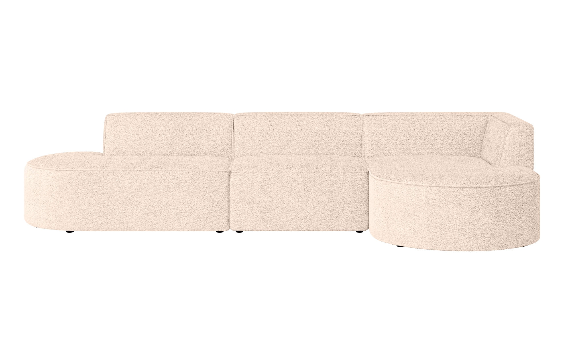 andas Ecksofa »Ecksofa EIVIND mit Ottomane rechts/links, Masse: B/H/T 343/159/72 cm«, L-Form mit Wellenunterfederung, auch in Feincord und Bouclé