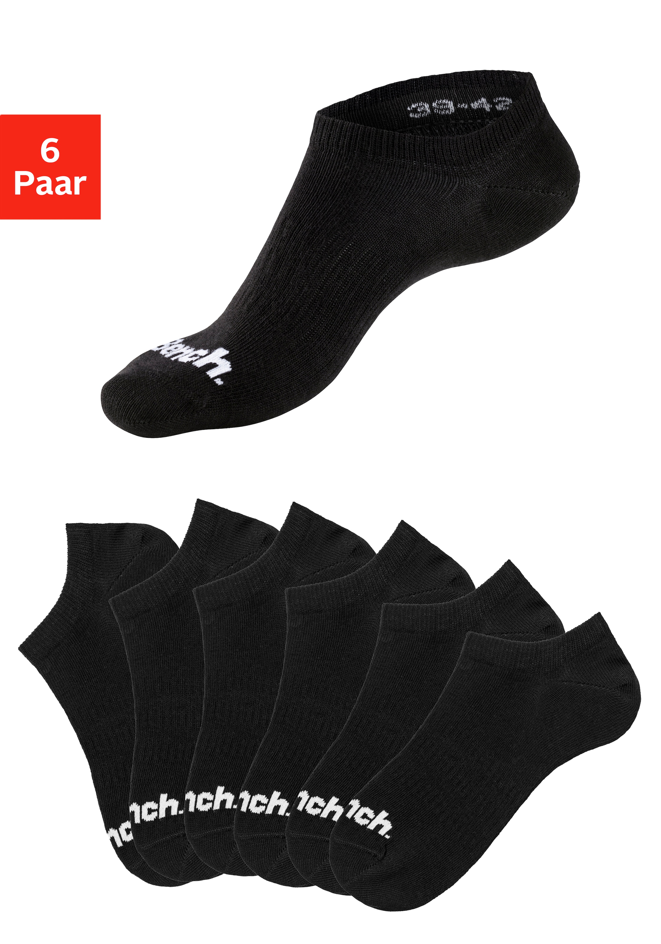 Bench. Sportsocken, (Packung, 6 Paar), Sneakersocken verschwinden im Schuh