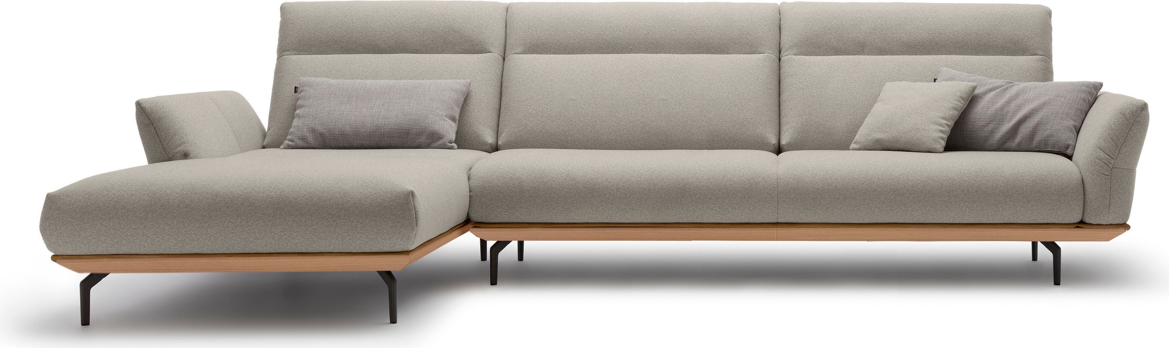 Image of Creation BY ROLF BENZ Ecksofa "CR.460, Design-Sofa der Extraklasse, verstellbare Rückenlehne, L-Form" Sockel in Eiche, Winkelfüsse in Umbragrau, Breite 338 cm