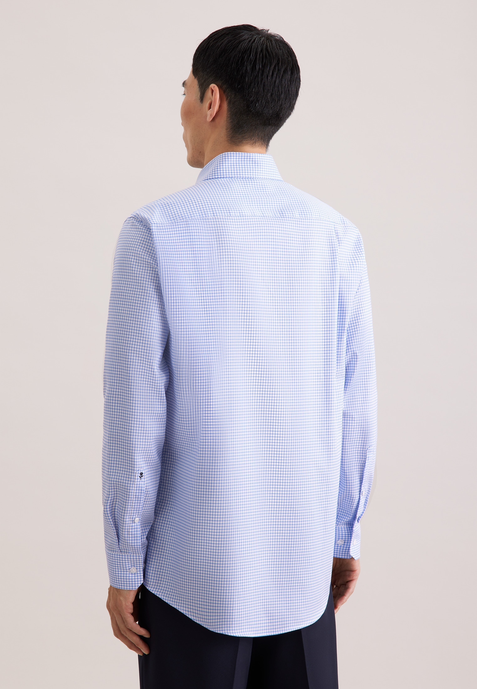 seidensticker Businesshemd »Schwarze Rose« Regular 1/1 Covered-Button-Down-Kragen Karo
