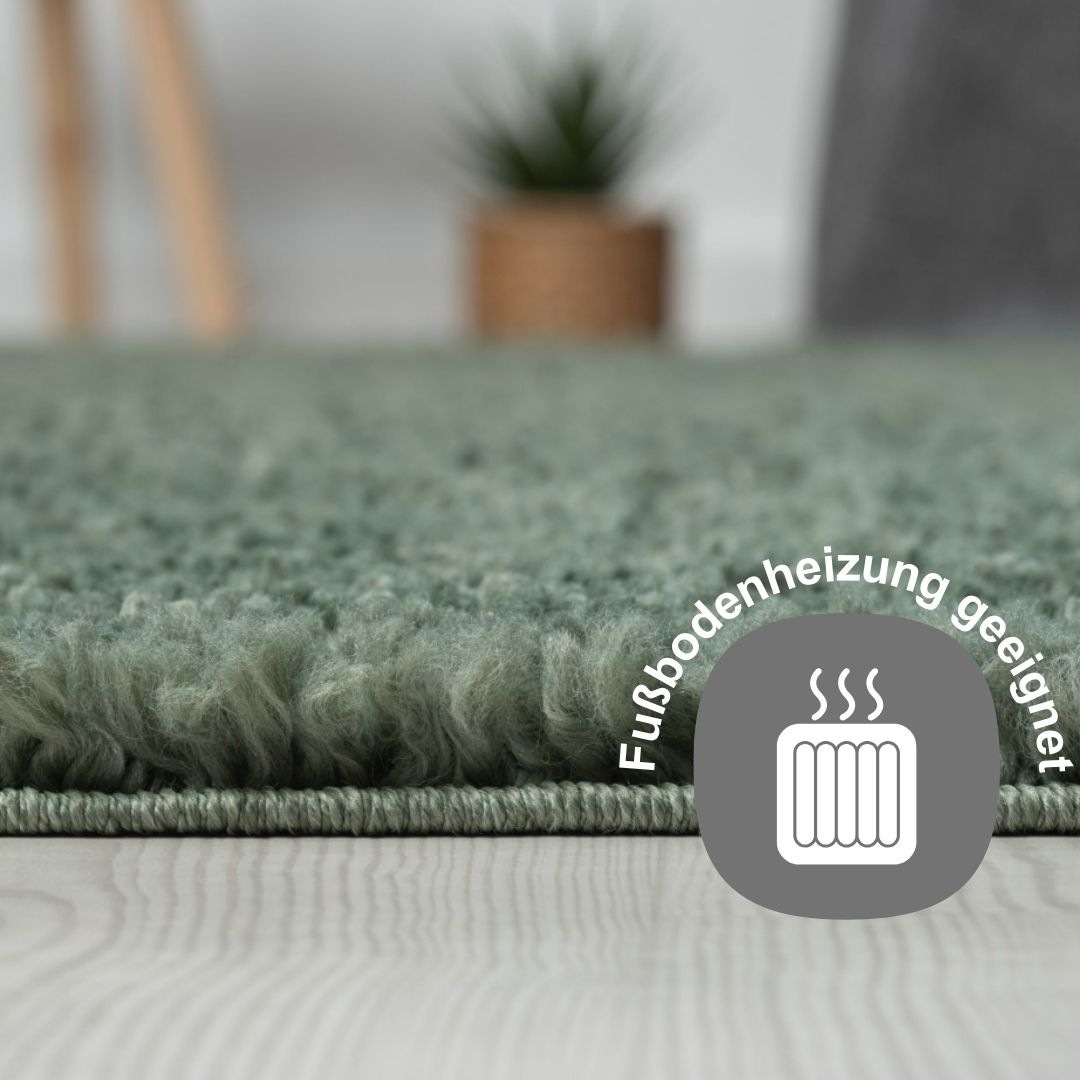 Myflair Möbel & Accessoires Hochflor-Teppich »My Shaggy«, rechteckig, 37 mm Höhe, Shaggy, Uni-Farben, leicht glänzend, Microfaser, extra flauschig
