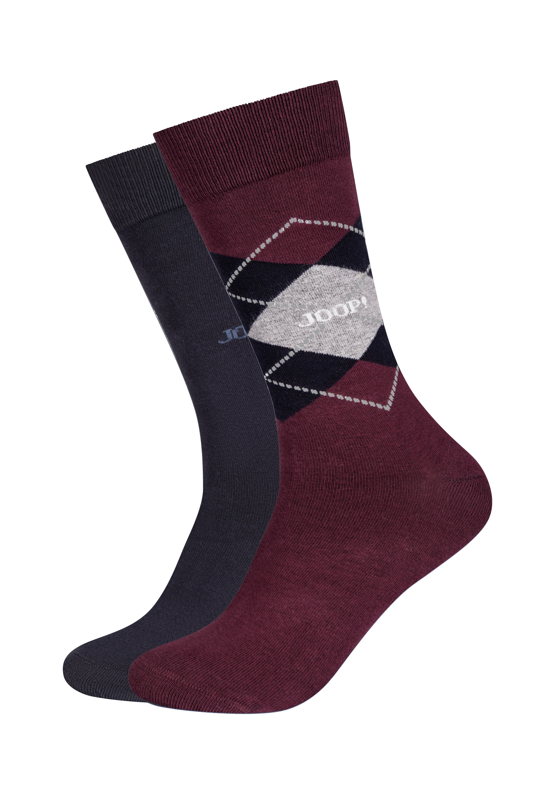 Image of JOOP Socken "premium essentials" 2 Paar, Premium Qualität, verstärkte Ferse, verstärkte Zehen, Argyle Design