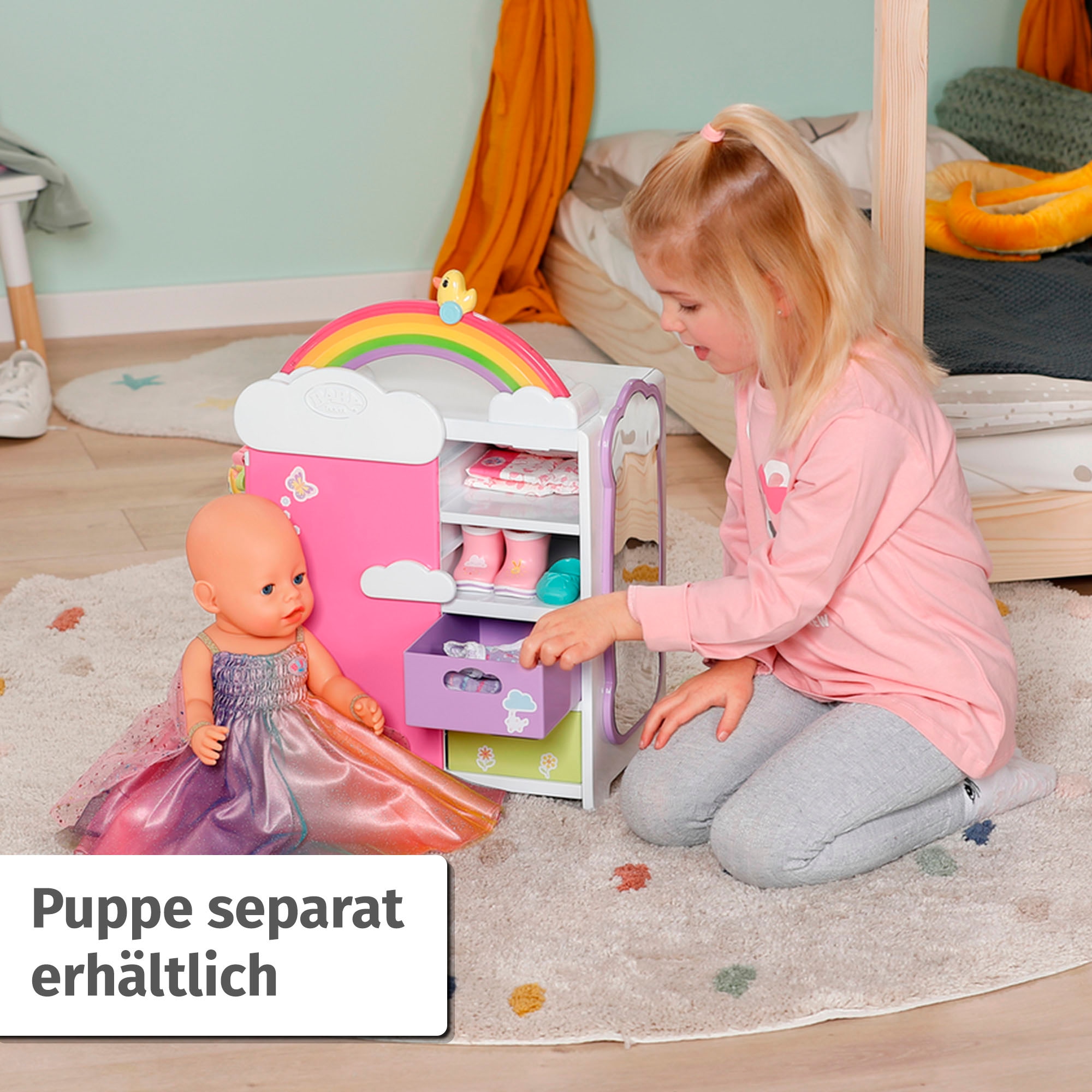 Baby Born Armoire à vêtements de poupée »Regenbogen« mit Licht- und Soundeffekt