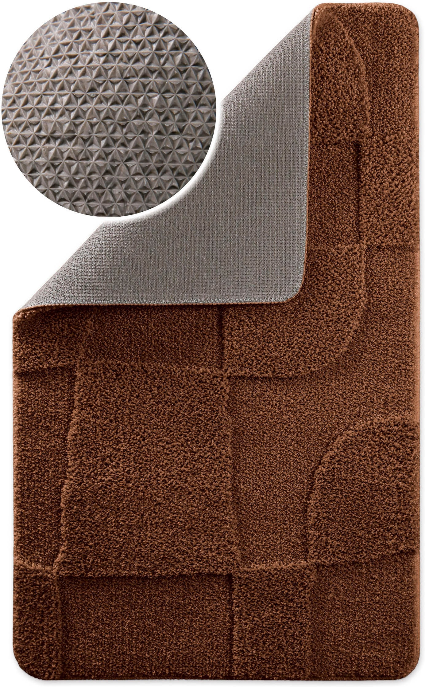 Wecon home Tapis de bain »Davie« Höhe 25 mm revêtement antidérapant Séchage rapide Badteppich, Hoch-Tief-Effekt, weich, rutschhemmend, waschbar, getuftet
