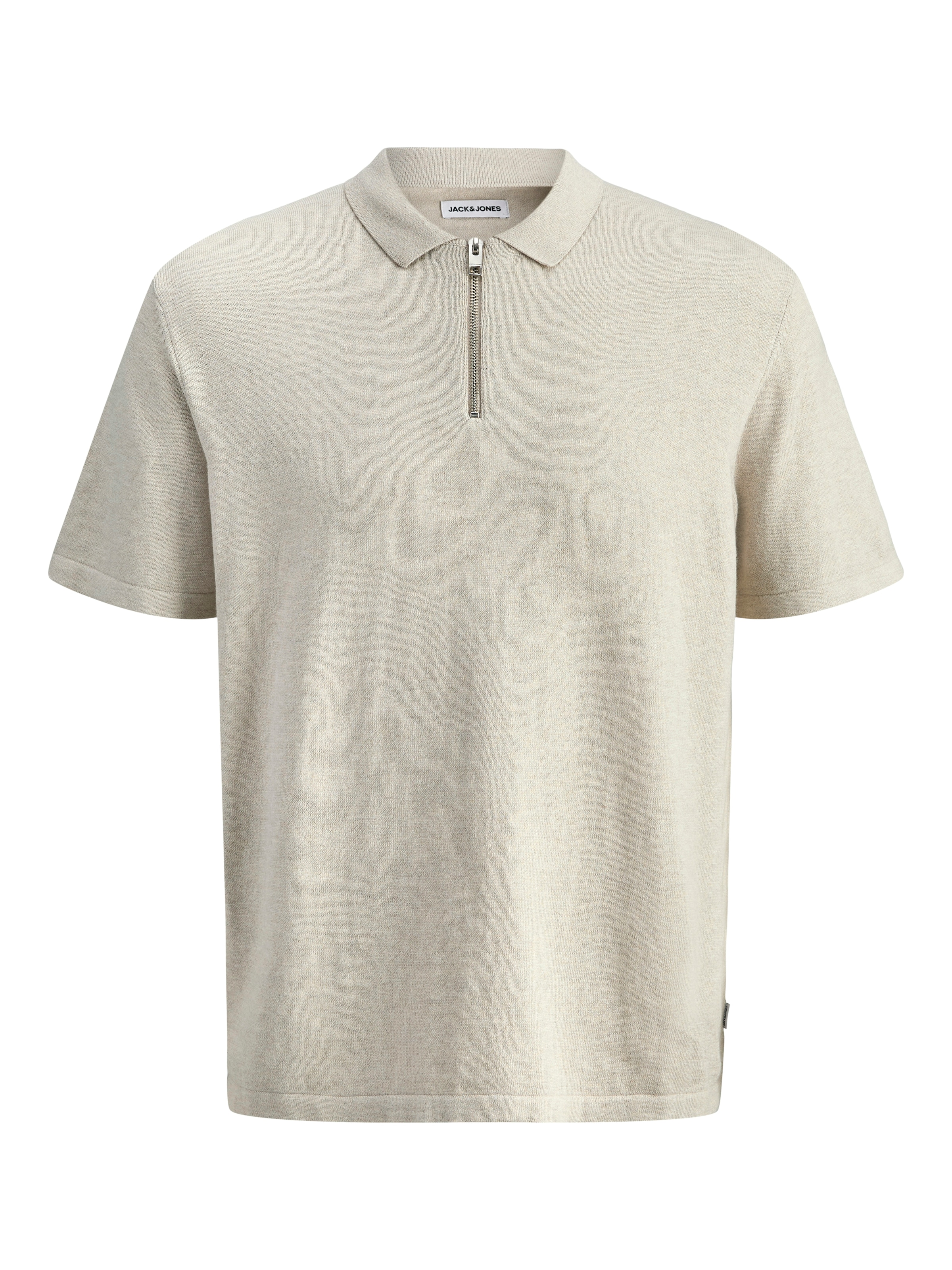 Jack & Jones Pull à manches courtes »JJEEMIL KNIT ZIP POLO SS SN« avec fermeture éclair courte