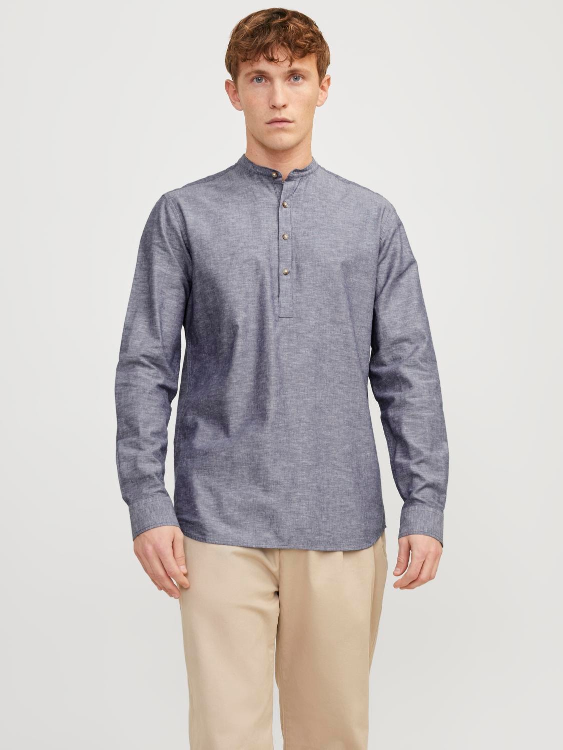 Jack & Jones Langarmhemd »JJESUMMER TUNIC LINEN BLEND SHIRT LS SN«