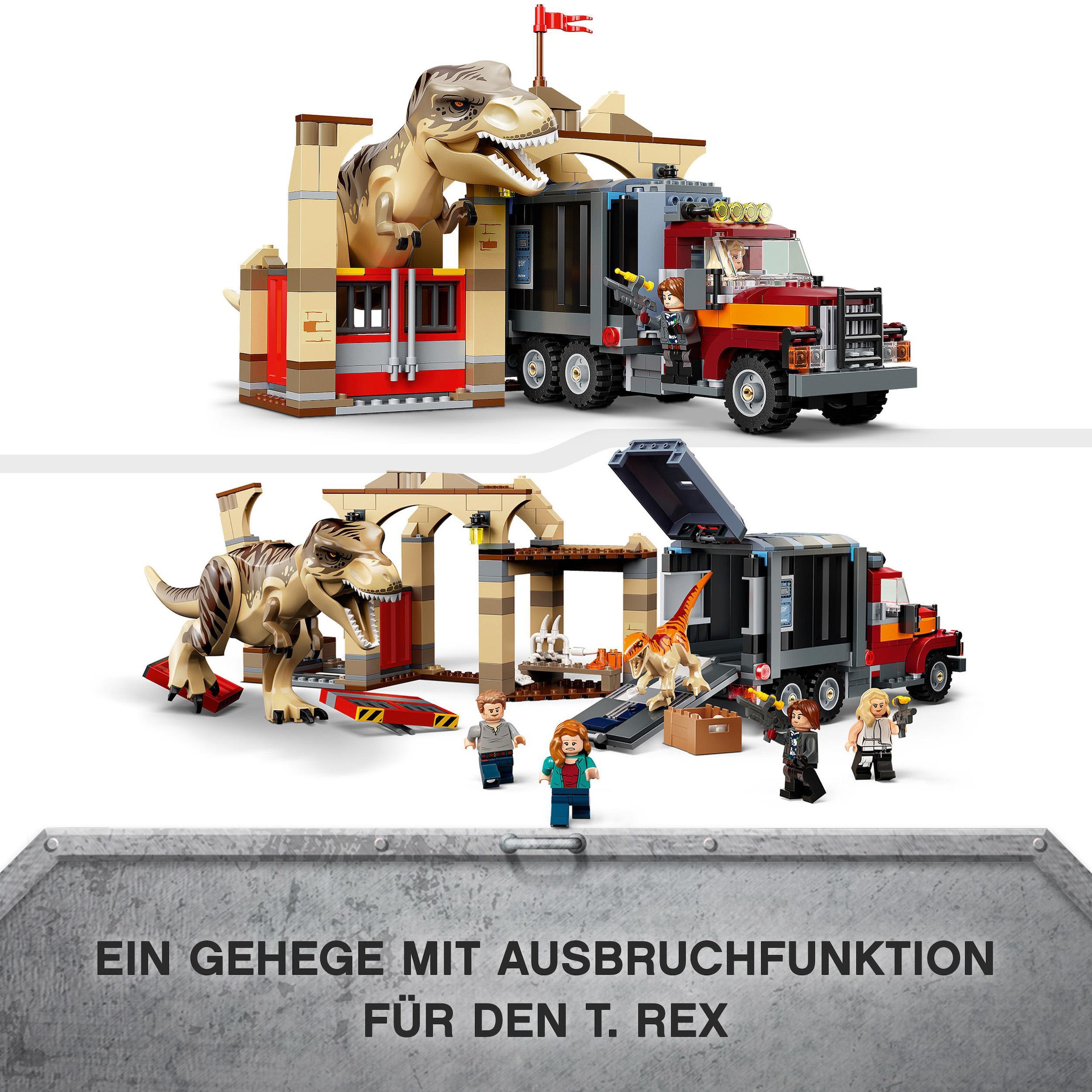 LEGO® Konstruktionsspielsteine »T. Rex & Atrociraptor: Dinosaurier-Ausbruch (76948)«, (466 St.), LEGO® Jurassic World