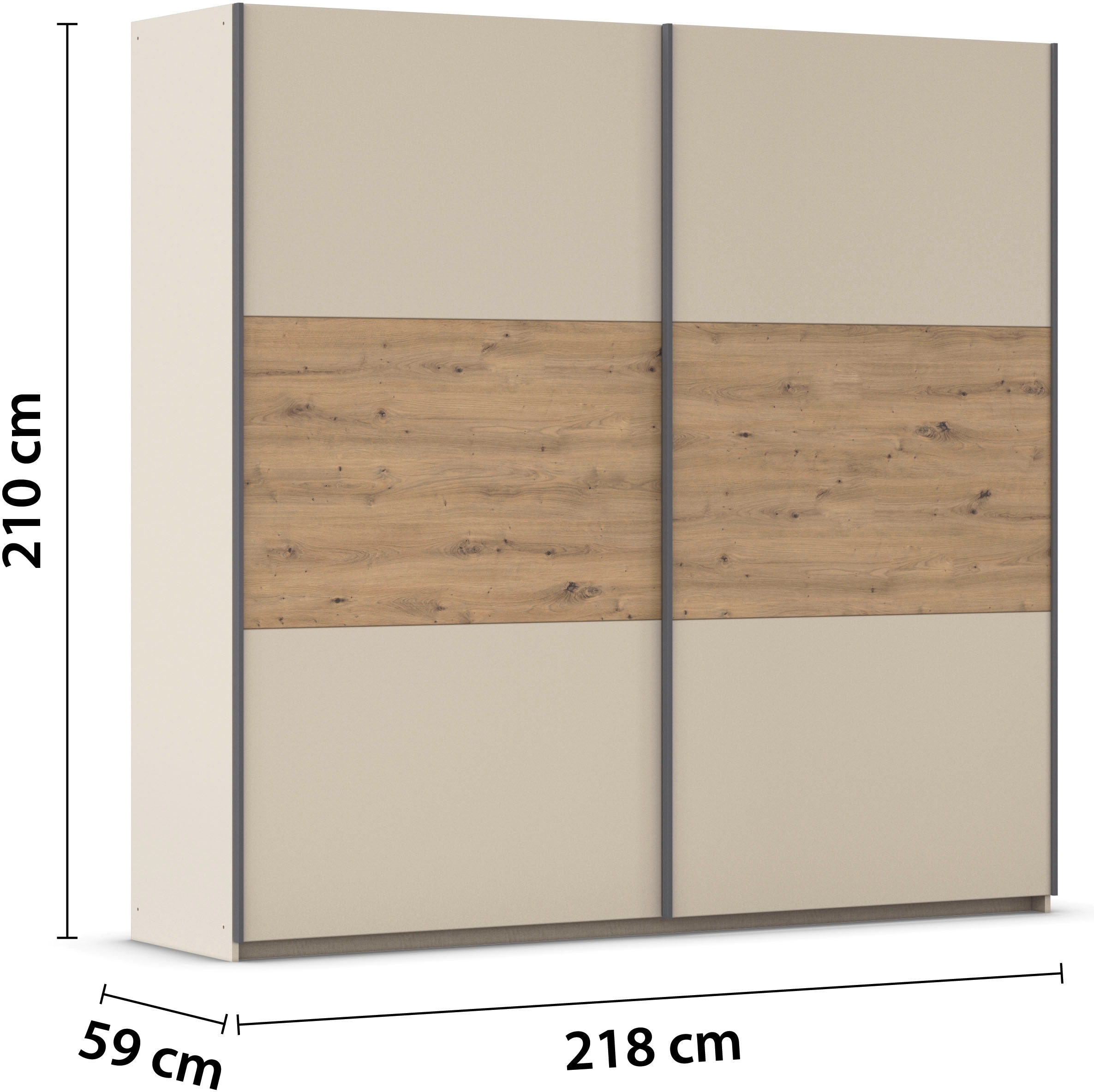 rauch »Kleiderschrank Schrank Garderobe Schlafzimmerschrank SAJO« en 2 largeurs (218, 261 cm) option miroir MADE IN GERMANY