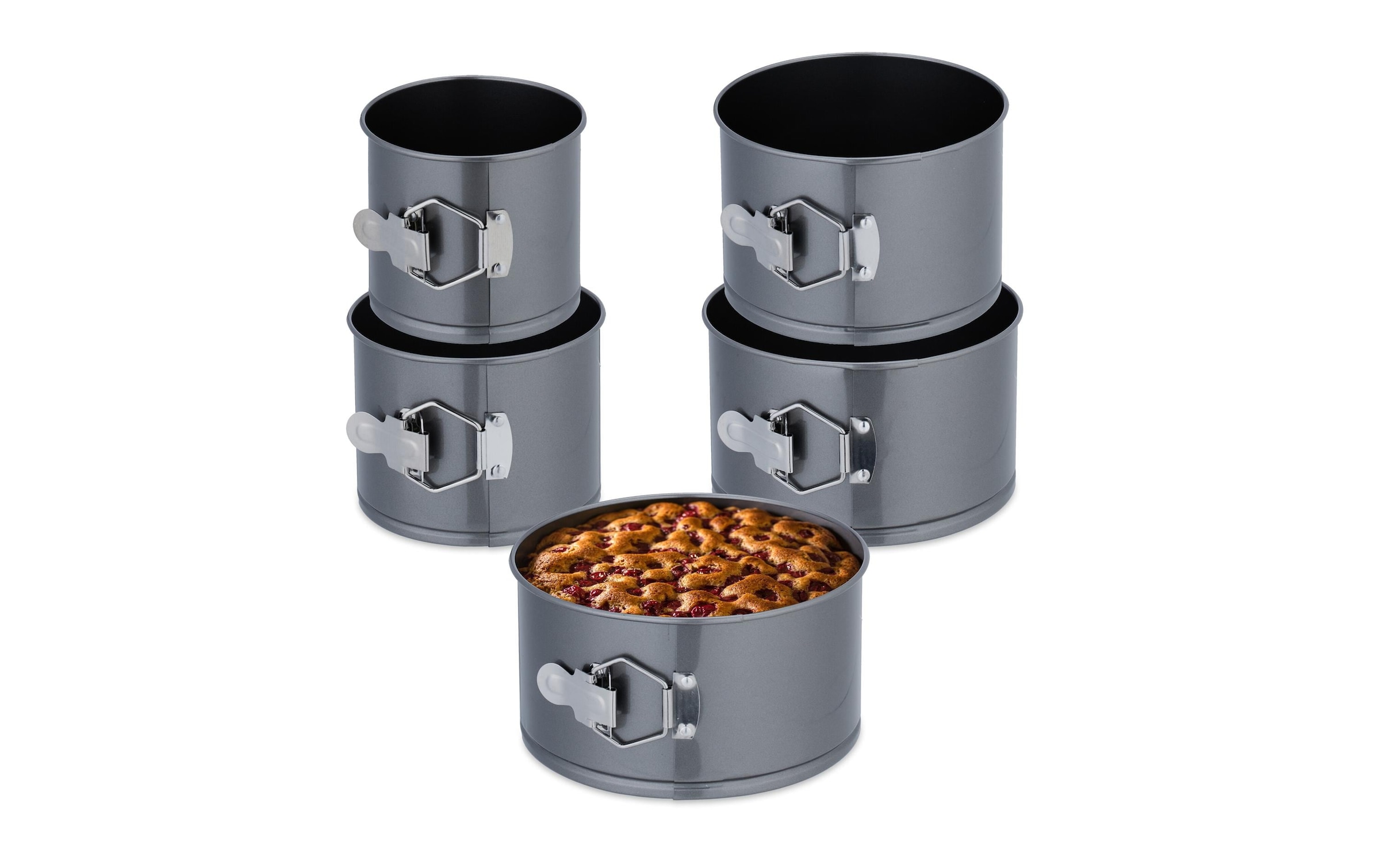 relaxdays Springform »Set 5-teilig, Carbonstahl«