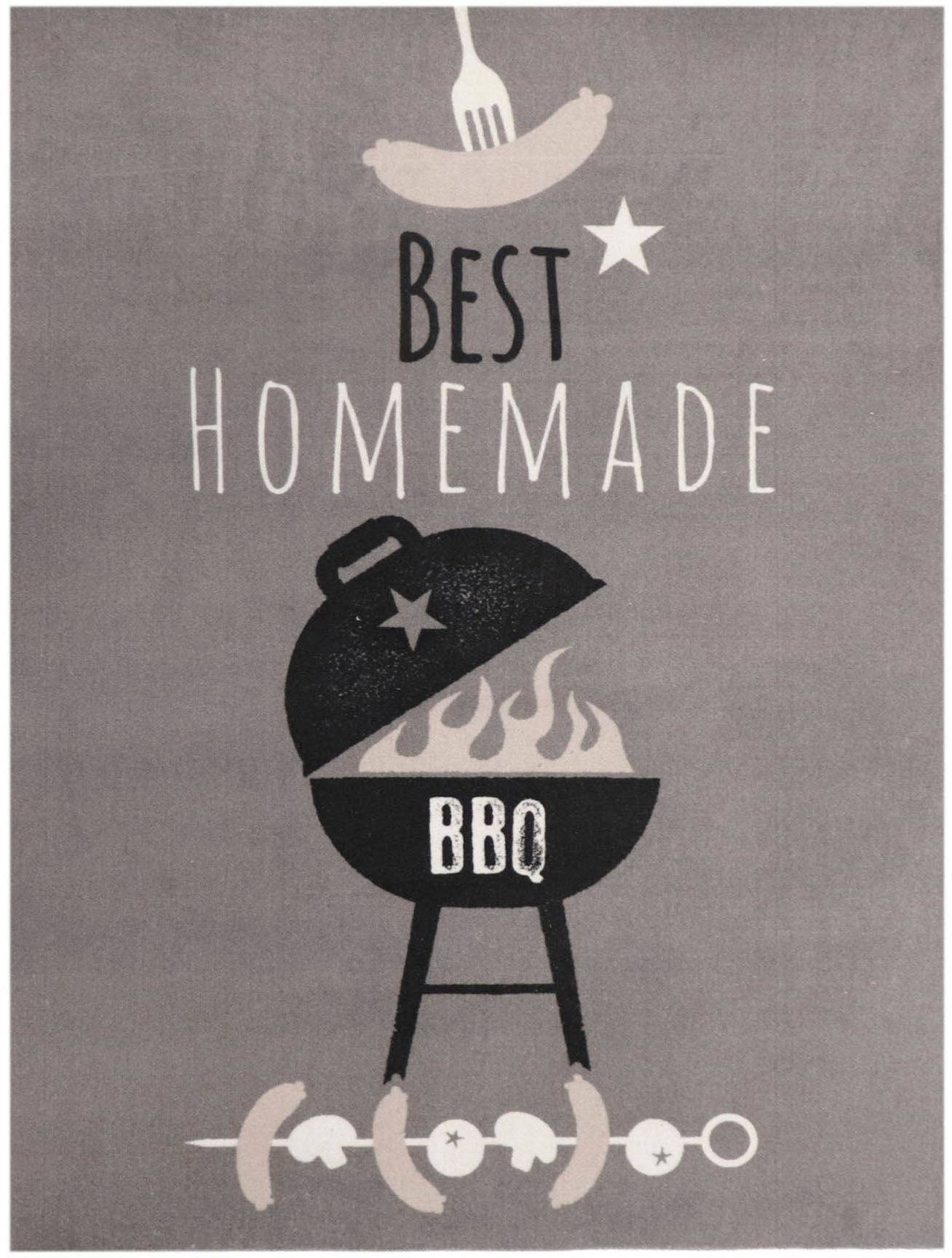 Image of Primaflor-Ideen in Textil Fussmatte "BBQ Grillunterlage HOMEMADE" rechteckig 5 mm Höhe Grillmatte ideal als Bodenschutz, mit Spruch, rutschhemmend, waschbar