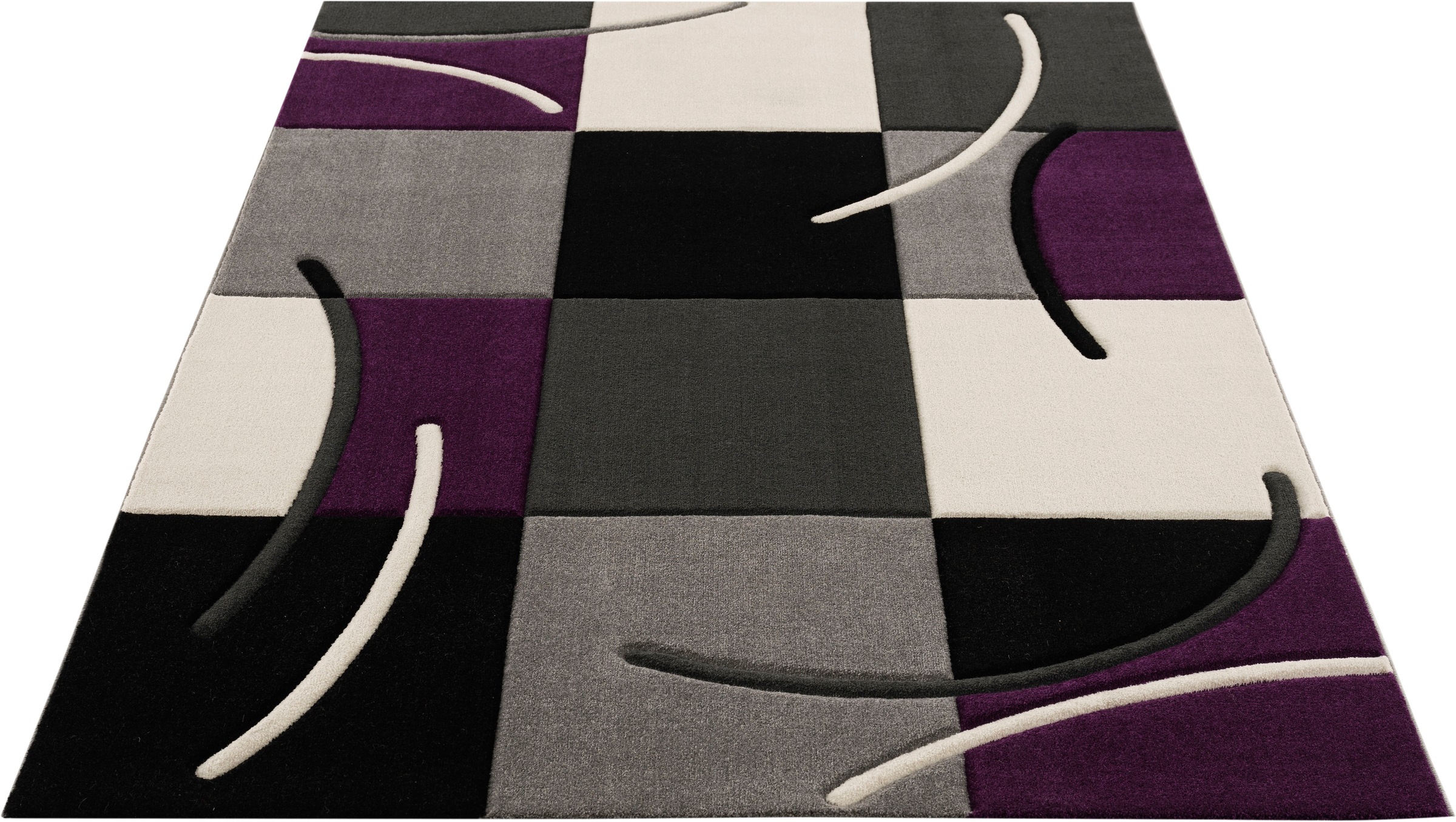 Image of my home Teppich »Kjer«, rechteckig, 18 mm Höhe, mit handgearbeitetem Konturenschnitt, 3D-Design, flacher Teppich, Kurzflor, Weich, Pflegeleicht, Elegant, idealer Teppich für Wohnzimmer, Schlafzimmer, Esszimmer bei Ackermann Versand Schweiz