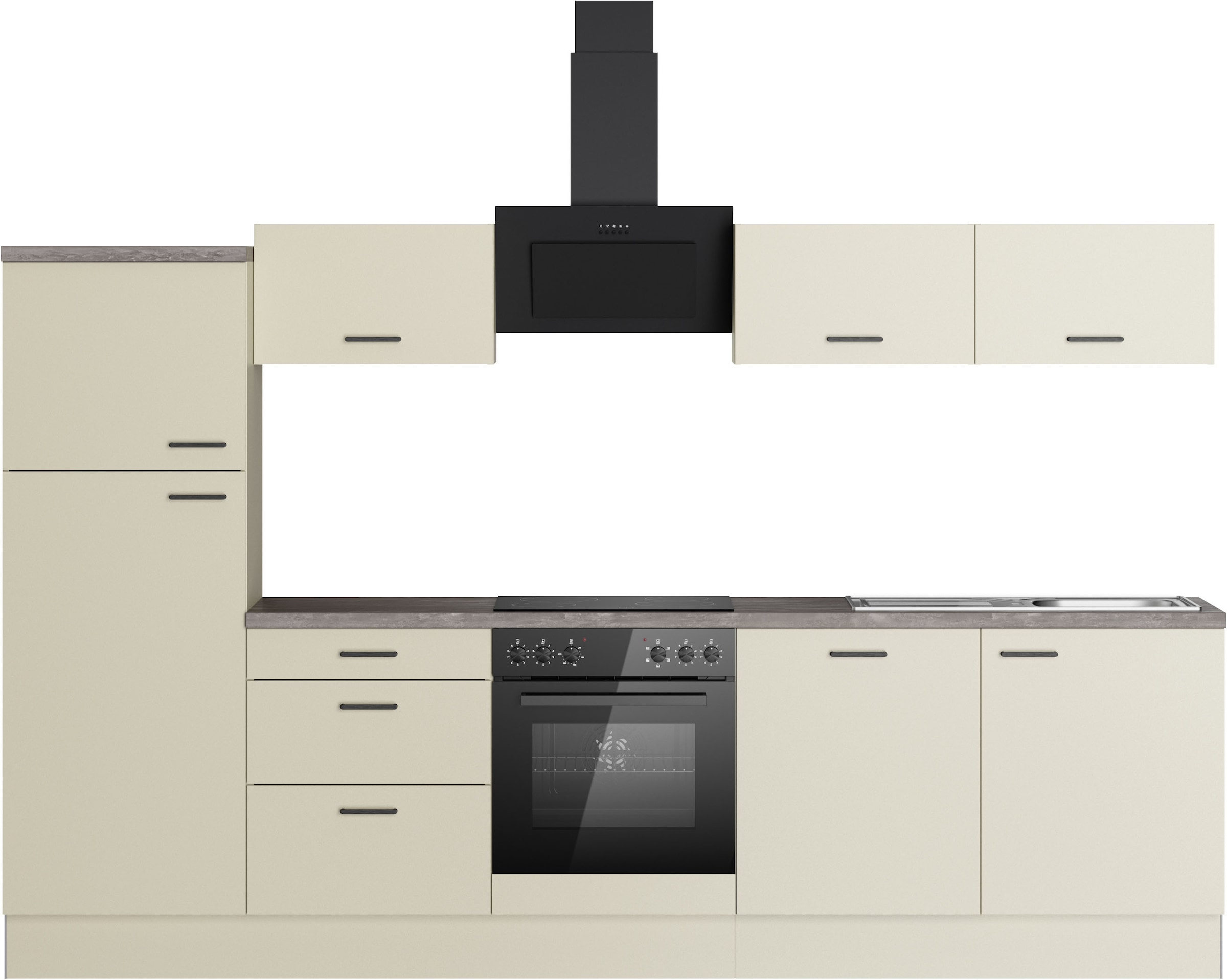 KOCHSTATION Kitchenette »KS-Sion« largeur 300 cm, montage rapide avec OPTIsnap, option appareils E