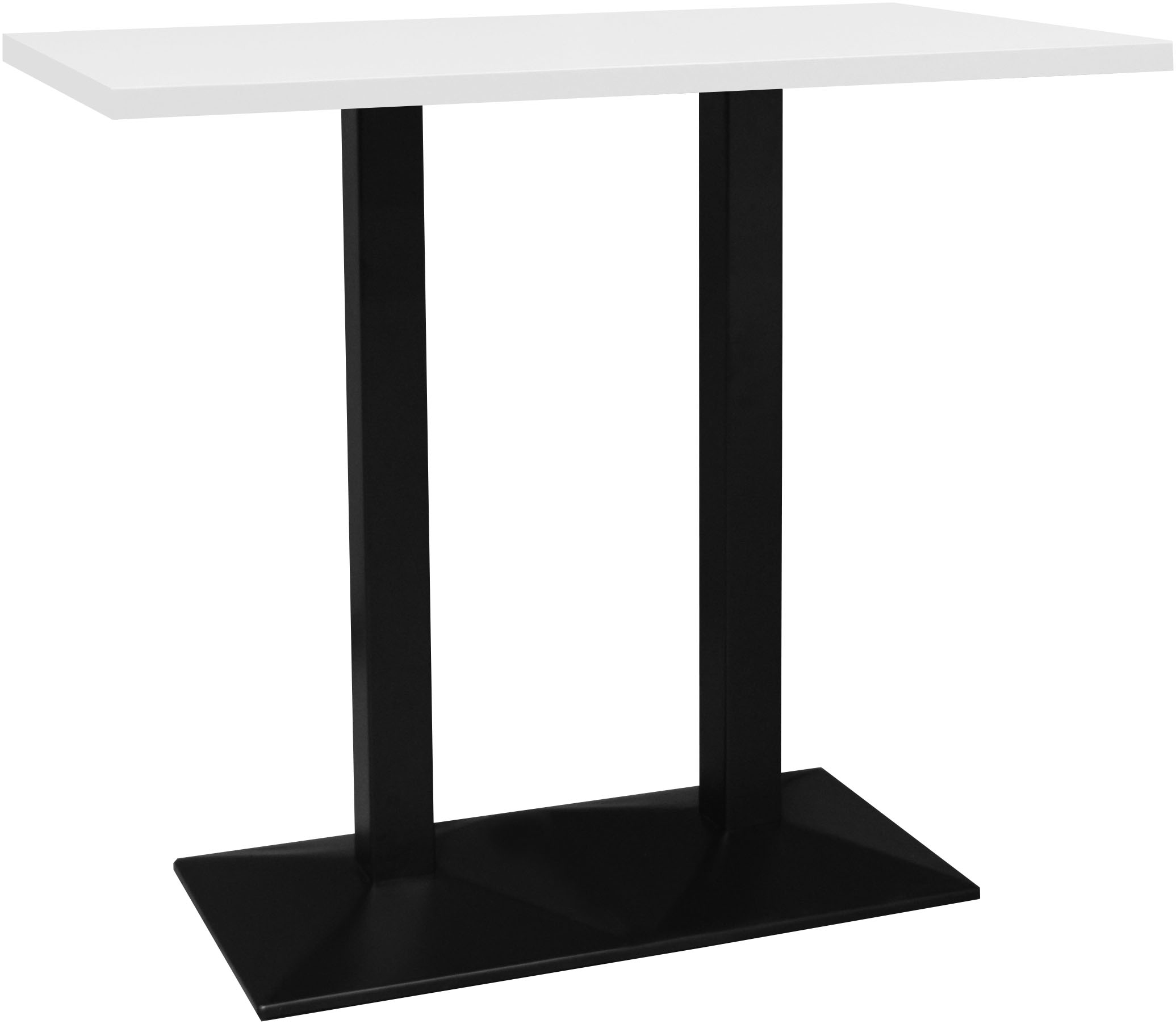 Mäusbacher Table de bistrot »Big Bistro Metall« Structure à double colonne, plateau carré LPH 120x105x70 cm