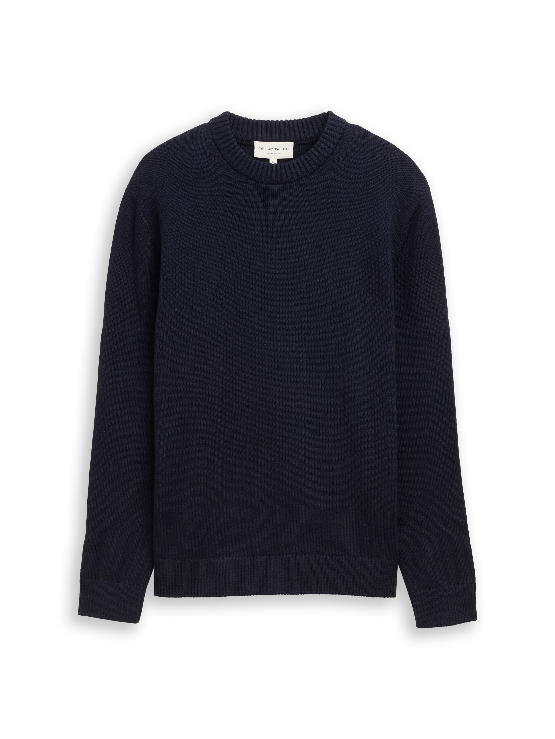 TOM TAILOR Pull en tricot À col rond / coton