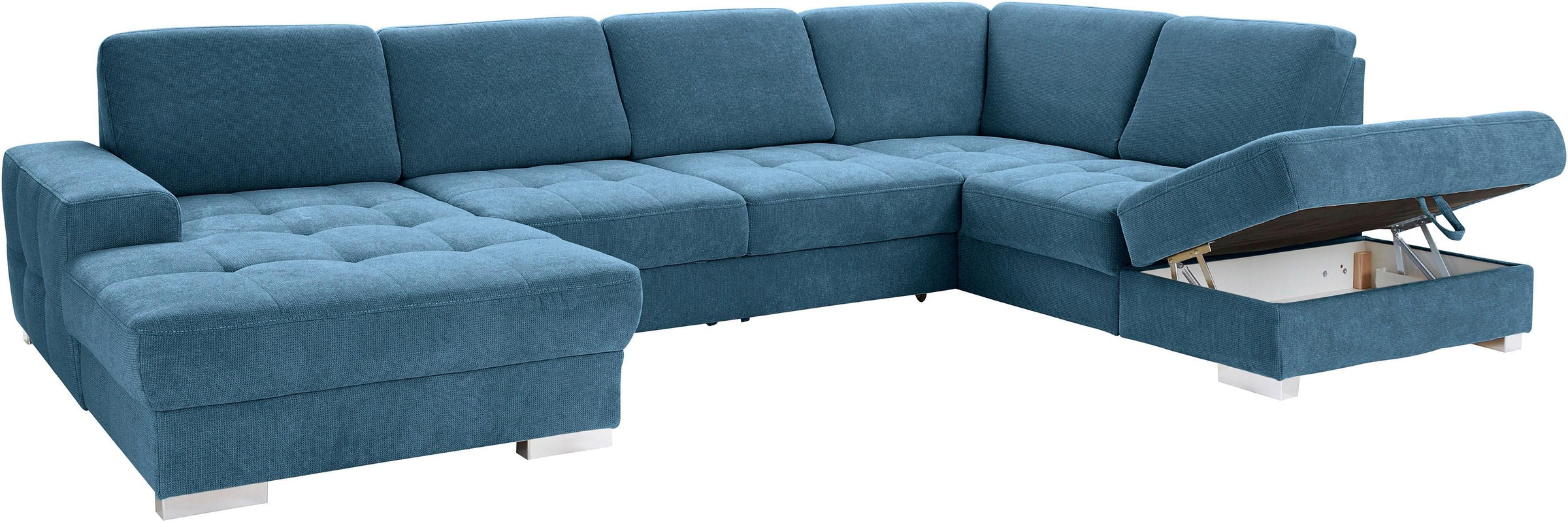 sit&more Wohnlandschaft »Santorini U-Form«, mit Federkern und Sitztiefenverstellung, wahlweise mit Bettfunktion