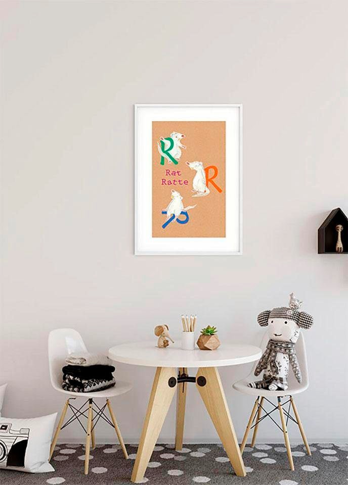 Komar Bild »ABC Animal R« Buchstaben 1 Stk. tlg. Wandbild zur Dekoration - ohne Rahmen