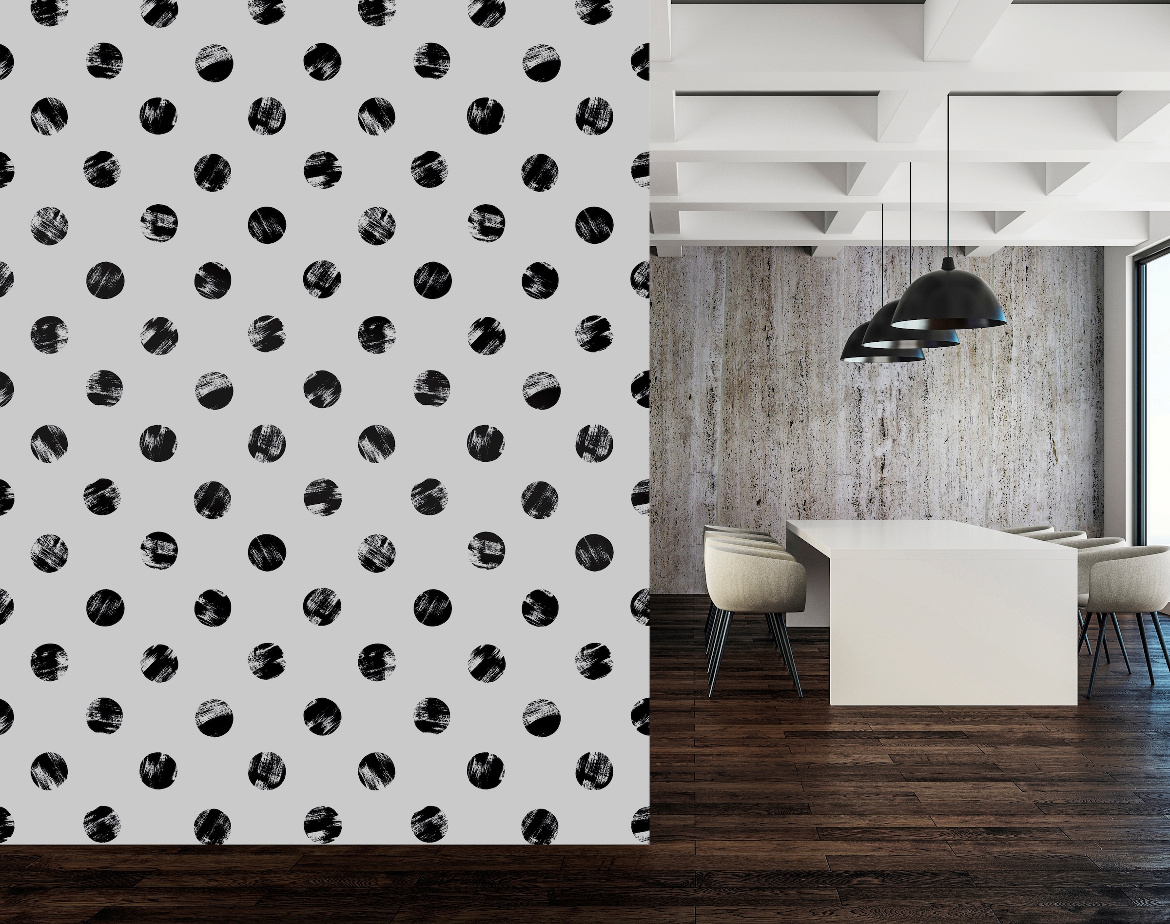 queence Vinyltapete »Indigo« 3D-Optik | Motiv | bedruckt | gemustert | gepunktet glatt 90x250cm, selbstklebend, kinderleichte Anbringung, , Sticker
