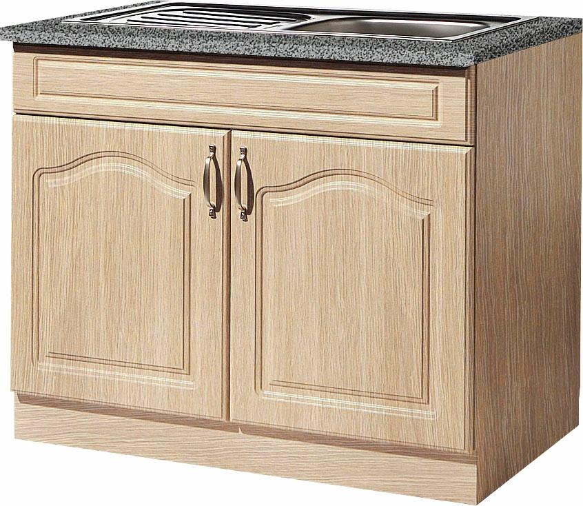Image of wiho Küchen Spülenschrank "Linz" 100 cm breit, in Landhaus-Optik