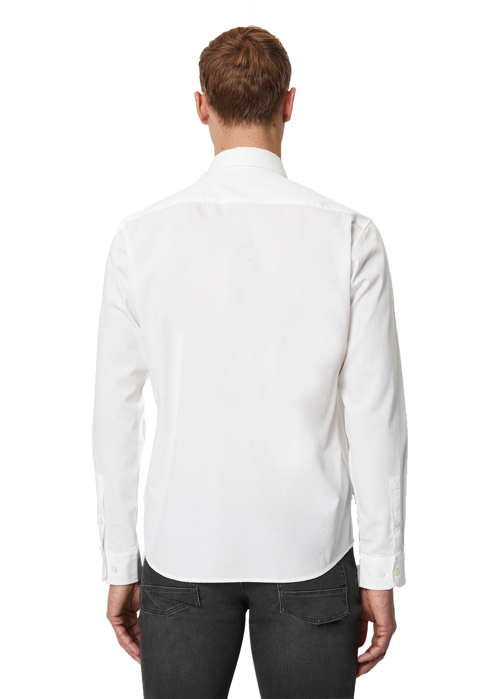 Marc O'Polo Langarmhemd, regular fit aus Bio-Baumwolle, Button-down-Kragen, mit Struktur