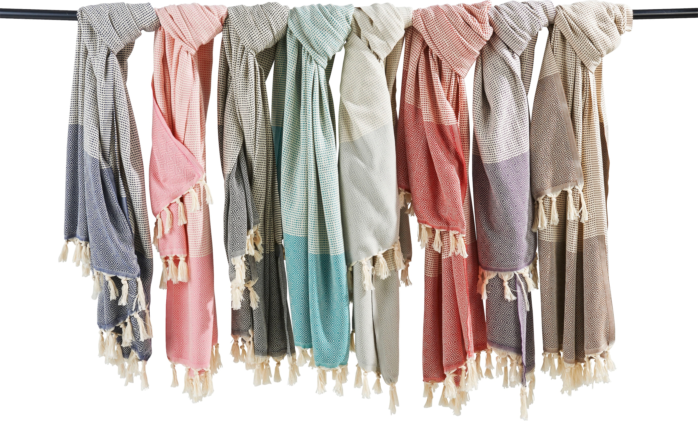 done.® Plaid »Lounge Diamond« Leichtes Plaid mit geknoteten Fransen