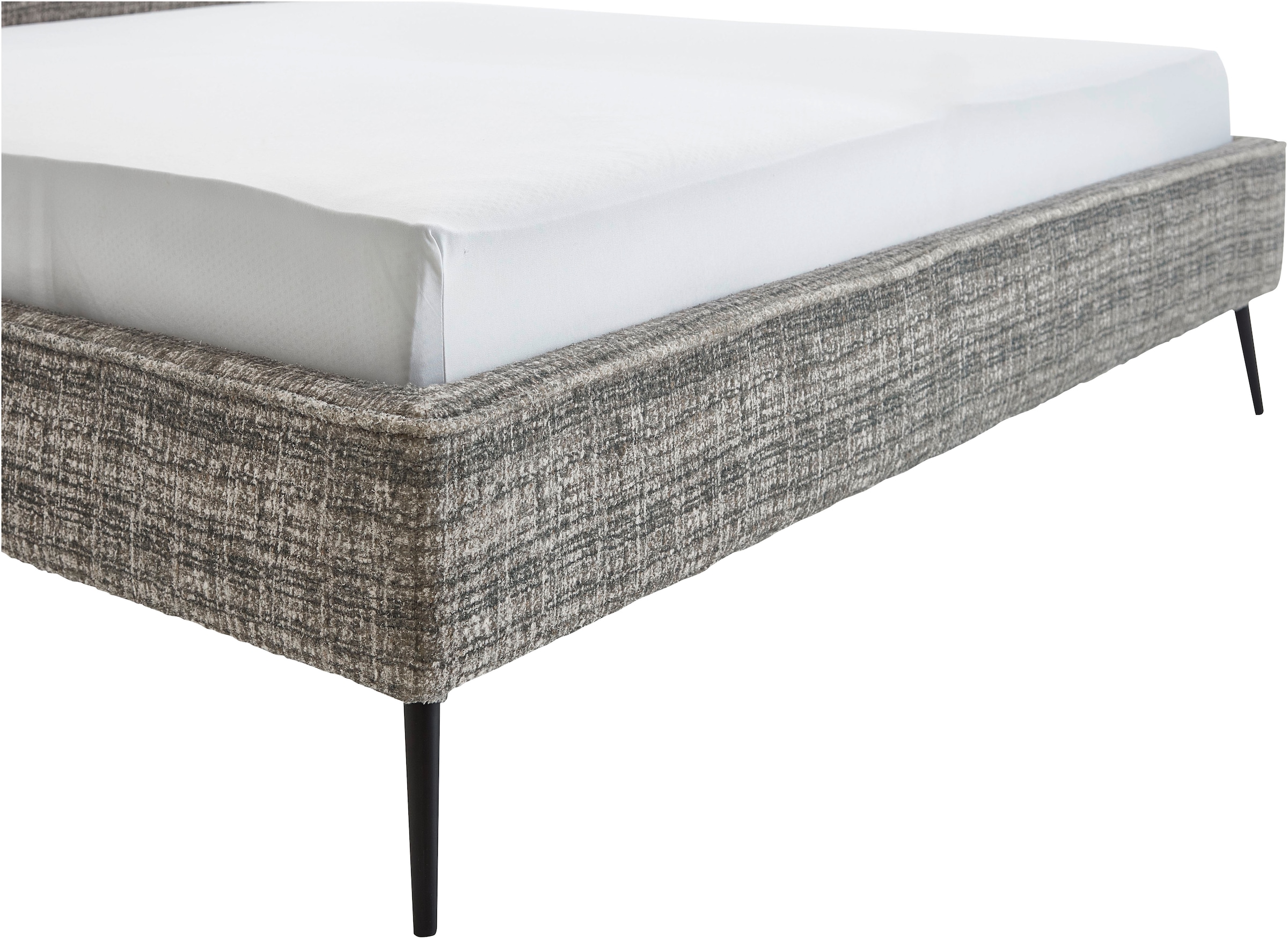 meise.möbel Polsterbett »Infinity erhältlich in verschiedenen Farben und Breiten« mit schwarzen Metallfüssen