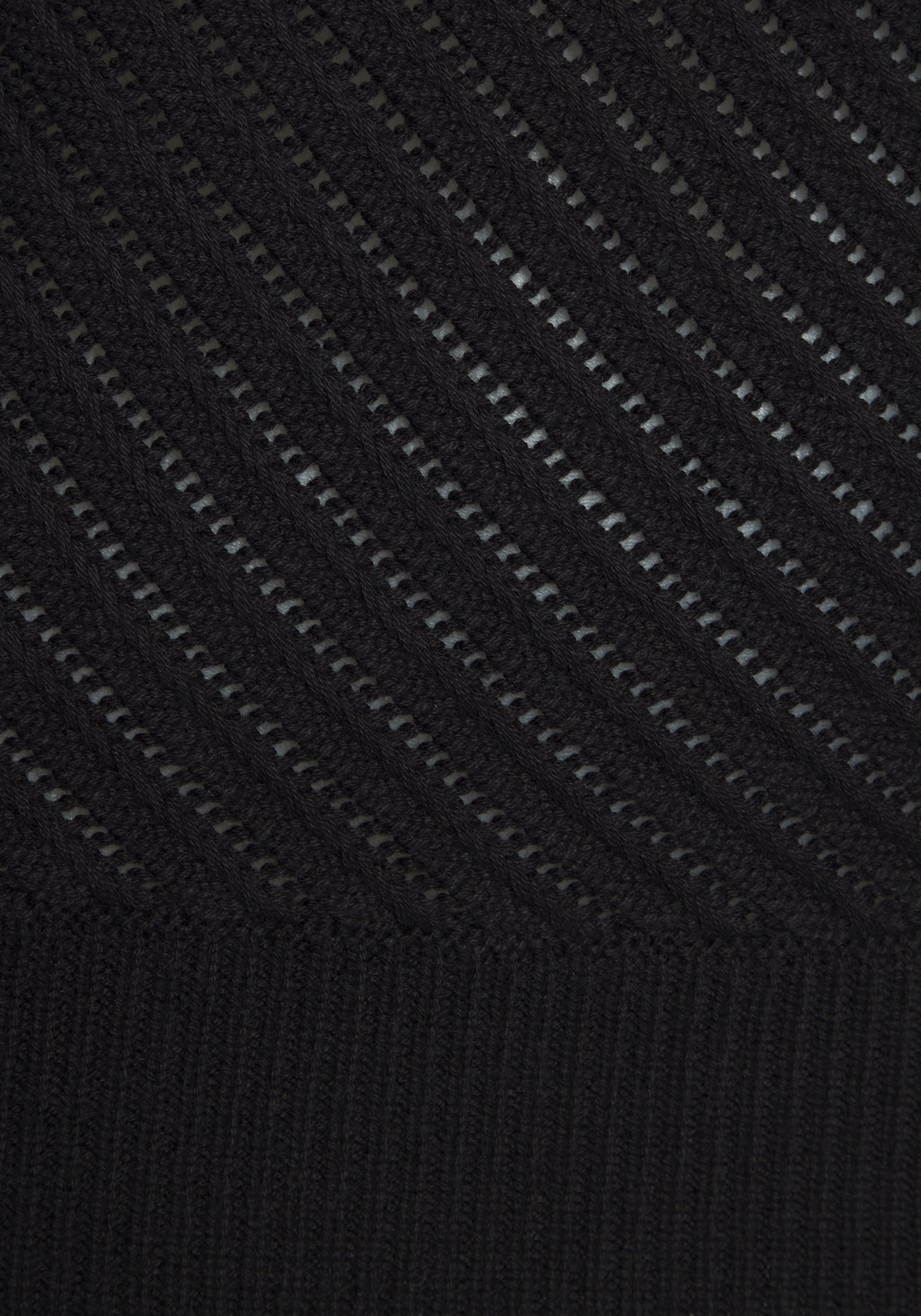 LASCANA Pull à manches 3/4 mit diagonalem Strickmuster