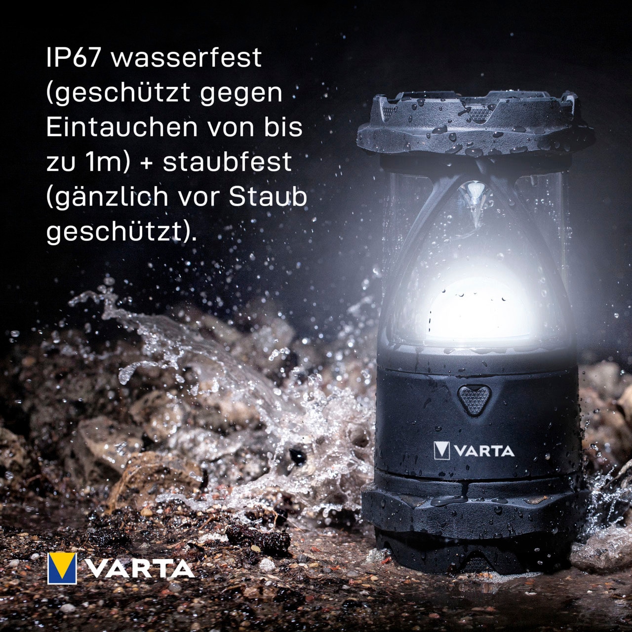 VARTA Laterne »Indestructible L30 Pro COB LED«, wasser- und staubdicht,stossabsorbierend,bruchfeste Linse und Reflektor