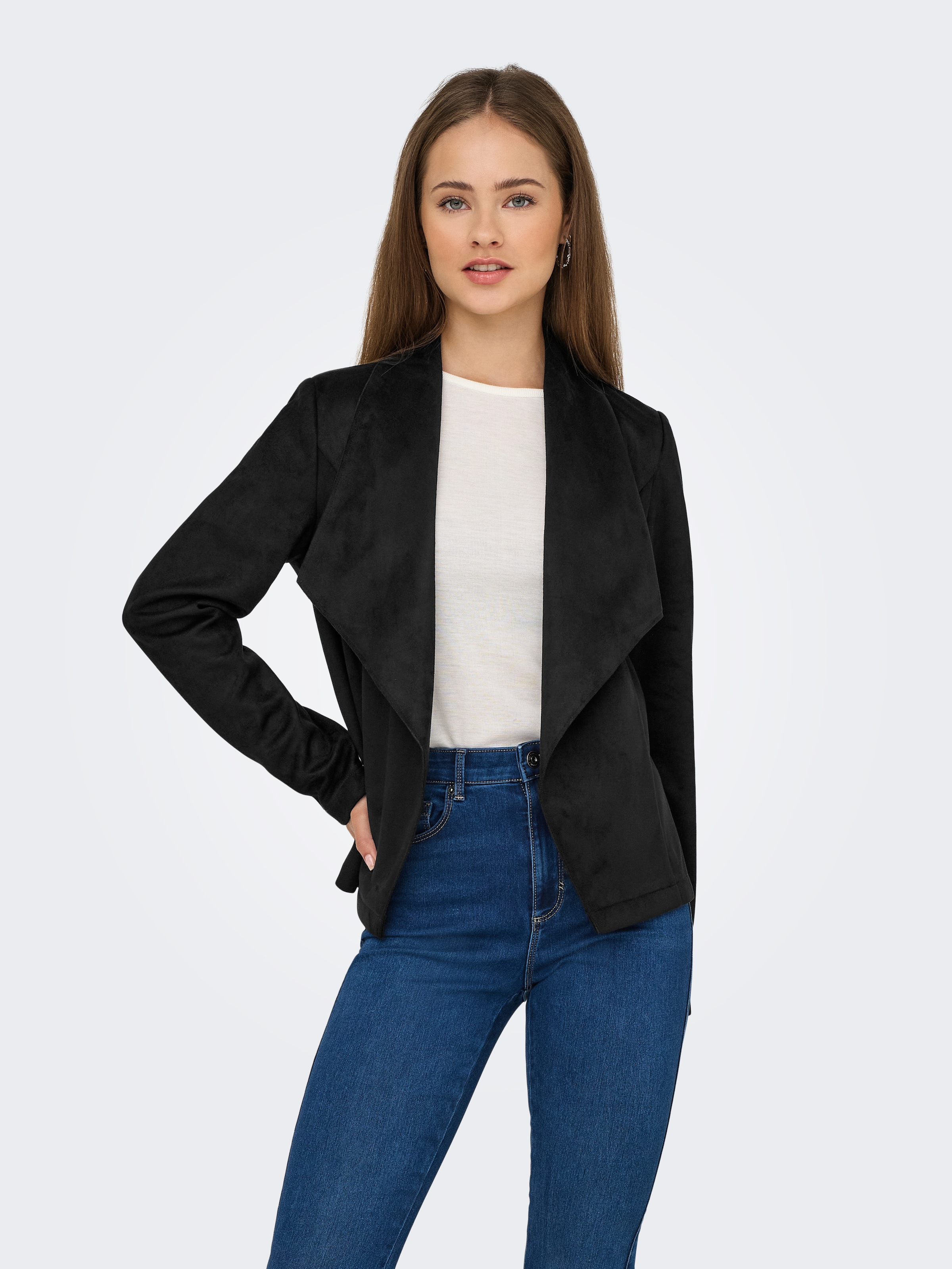 Image of ONLY Kurzjacke "ONLJOLINE FAUX SUEDE DRAPY JACKET OTW" in Wildleder Optik